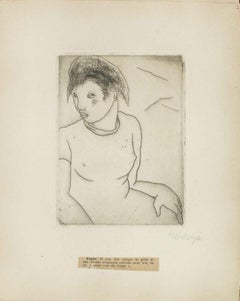 Portrait of Yvette - Original Etching by M. Lydis - 1927