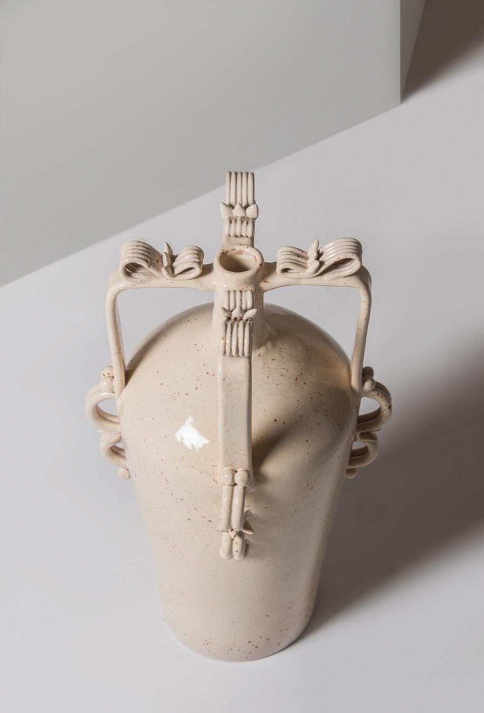 Mariga Vase, a Contemporary Reinterpretation of Sardinian Nuptial Vase (Gedrechselt) im Angebot