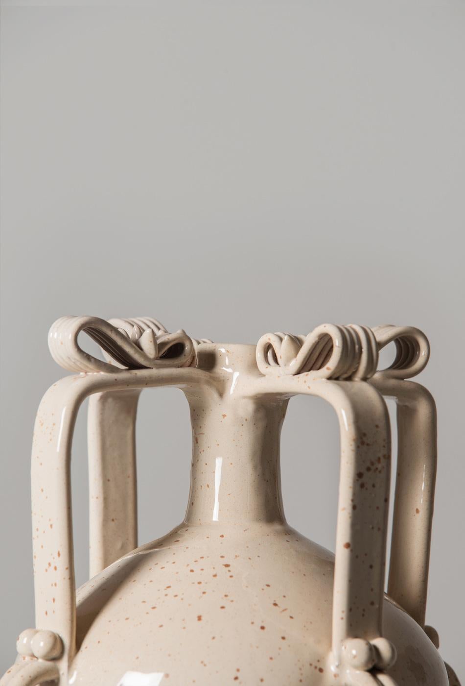 Terracotta Mariga Vase, a Contemporary Reinterpretation of Sardinian Nuptial Vase For Sale