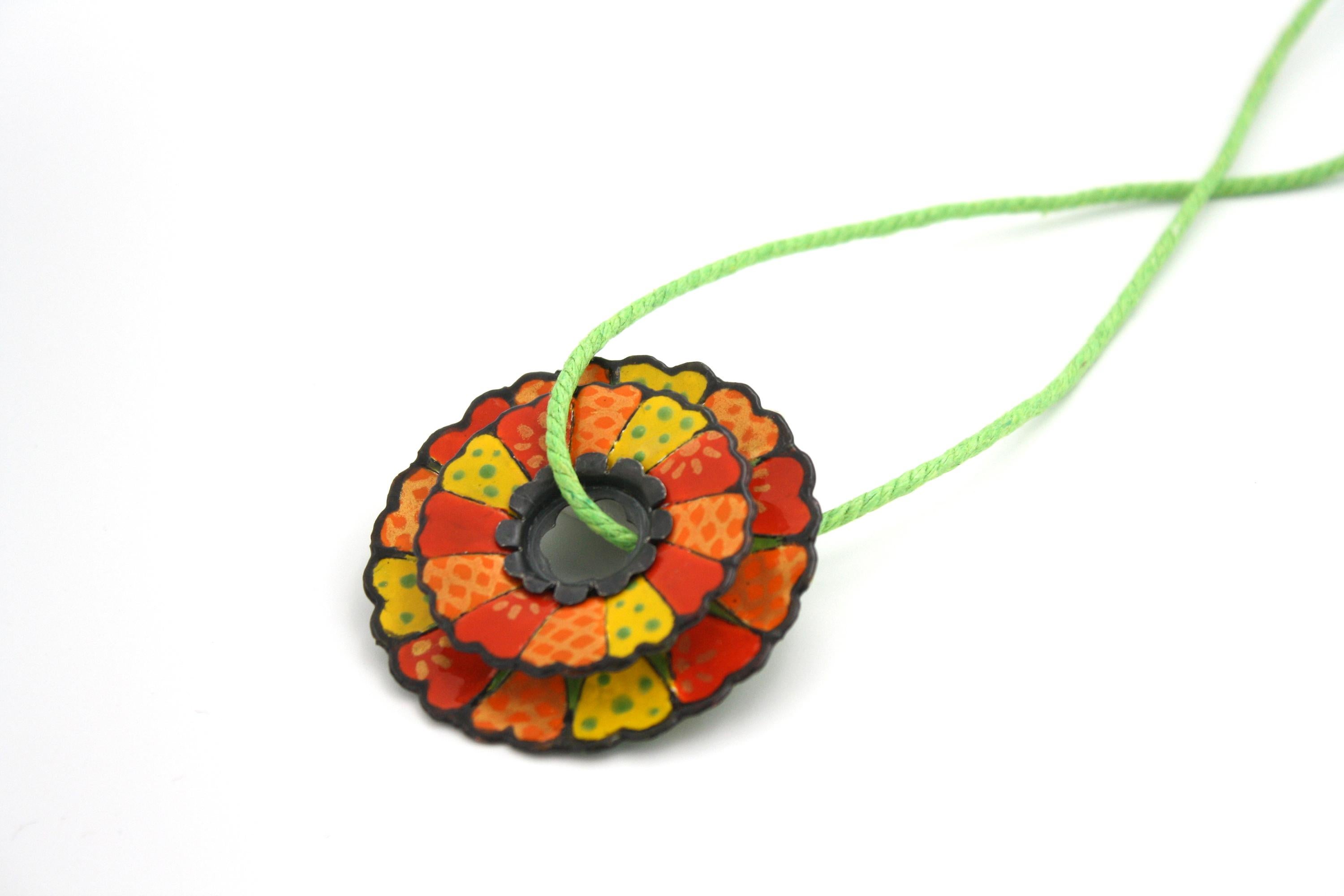 MARIGOLD necklace, enameled necklace by Vershali Jain For Sale 2