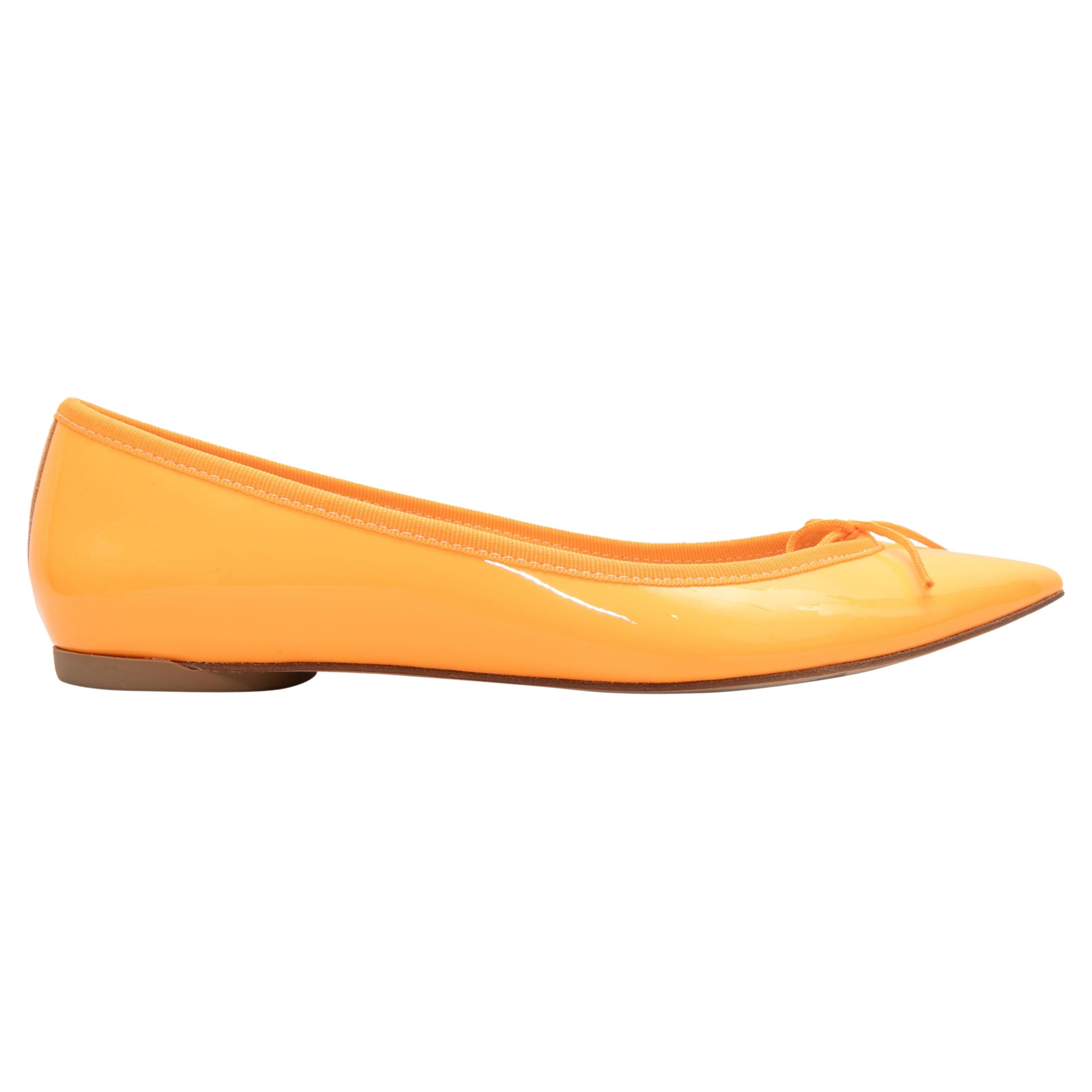 Marigold Repetto Patent Pointed-Toe Flats Size 41 For Sale