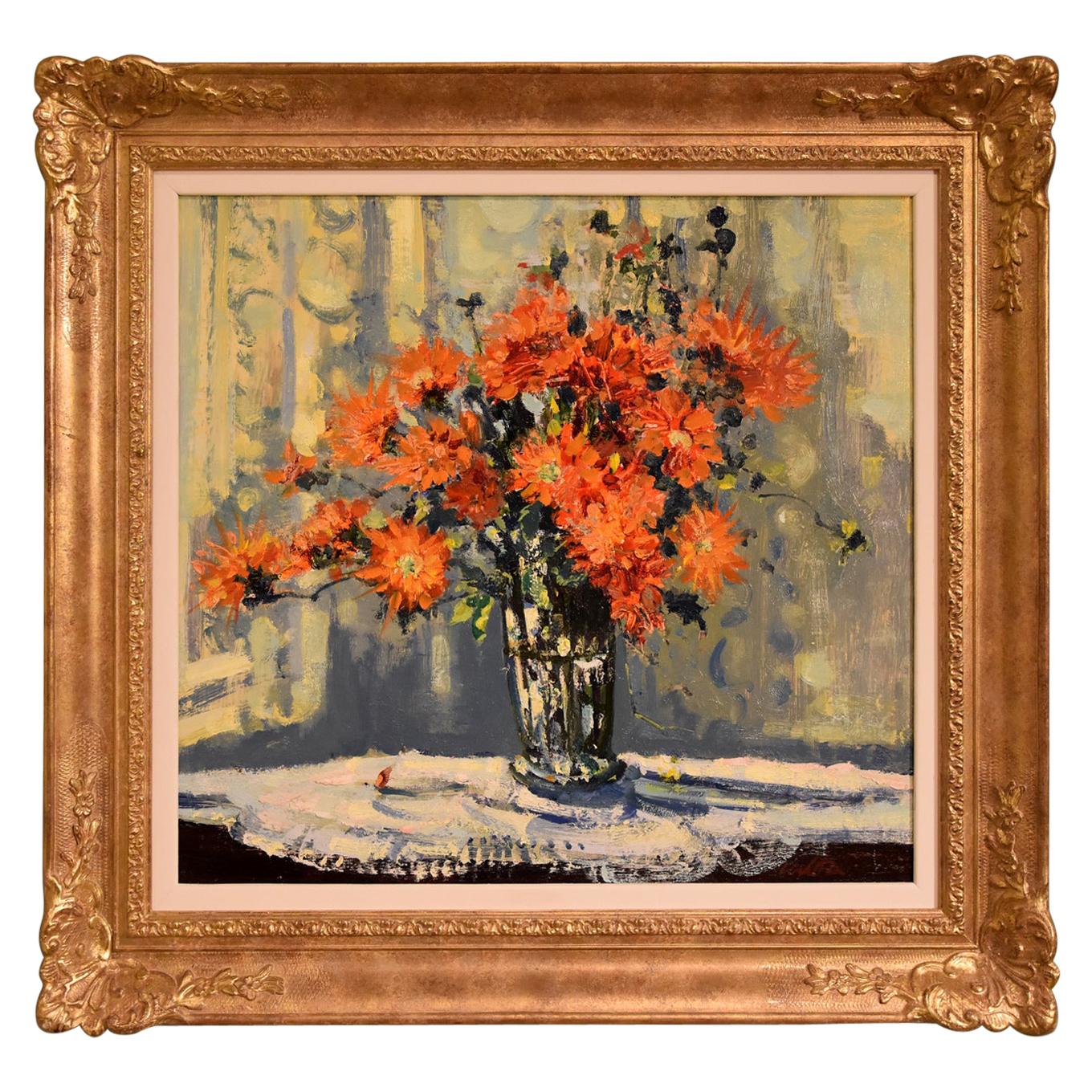 "Marigolds" Oil painting by Geoffrey Chatten For Sale