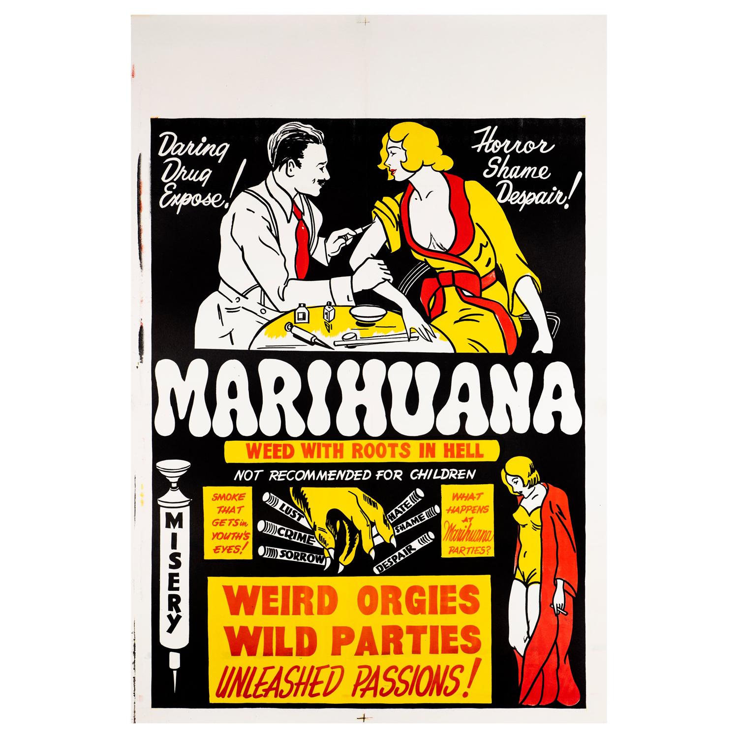 Affiche originale du film « Marihuana », États-Unis, années 1930