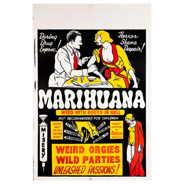'Marihuana' Original Vintage US One Sheet Movie Poster, 1930s For Sale