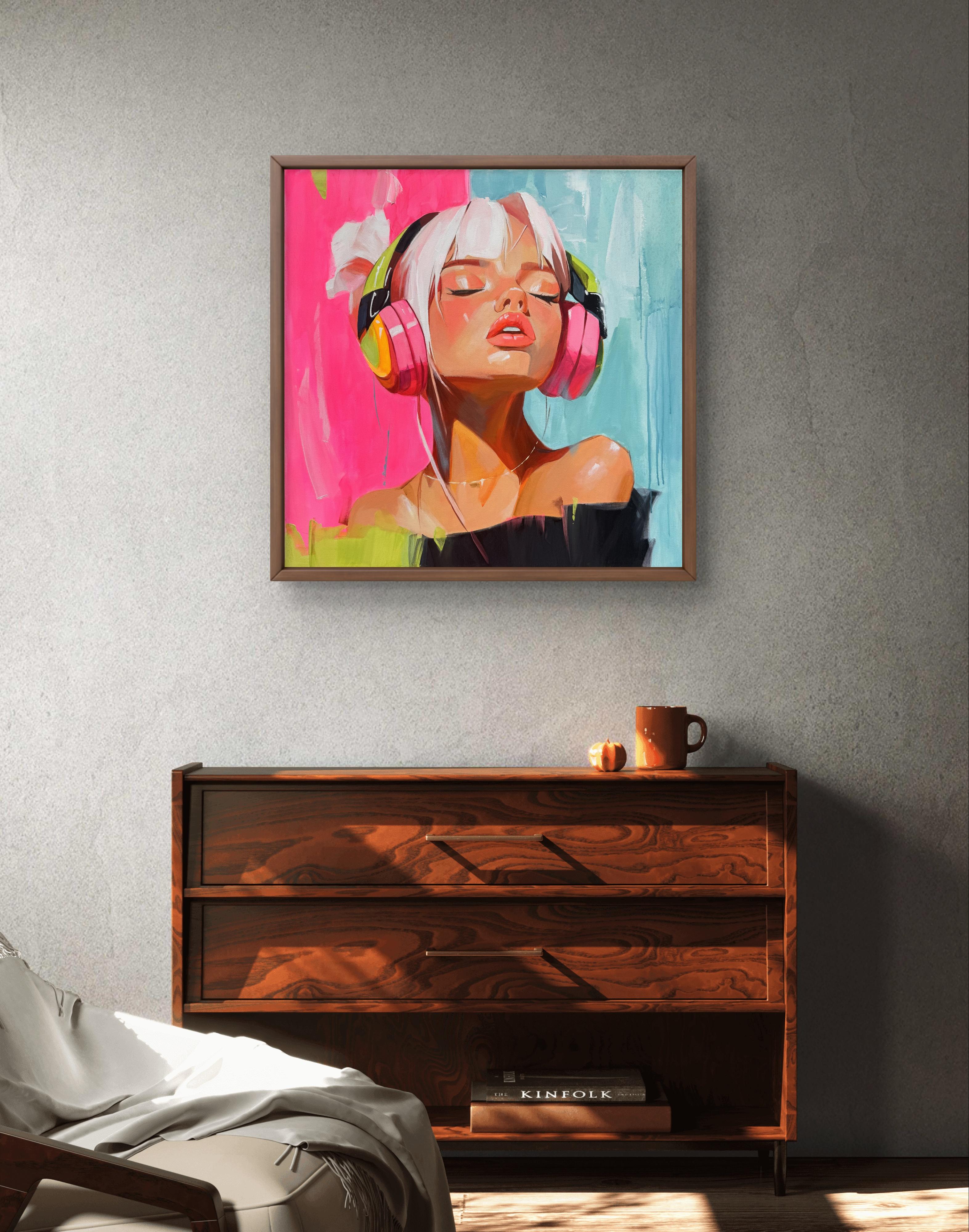 High on Vibes (Pop-Art), Painting, von Mariia Kotiuzhynska 