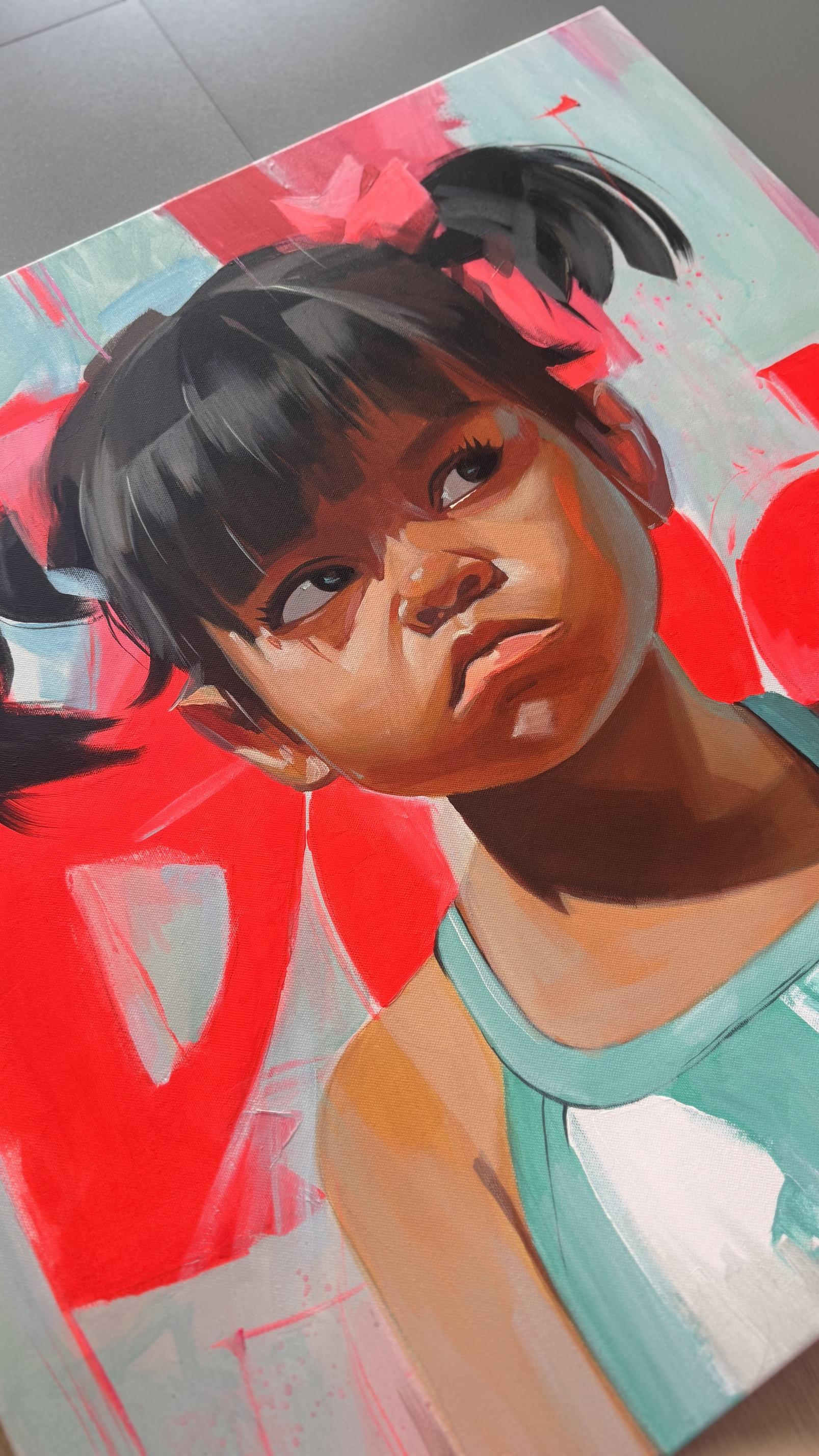 Little Drama Queen - Painting by Mariia Kotiuzhynska 