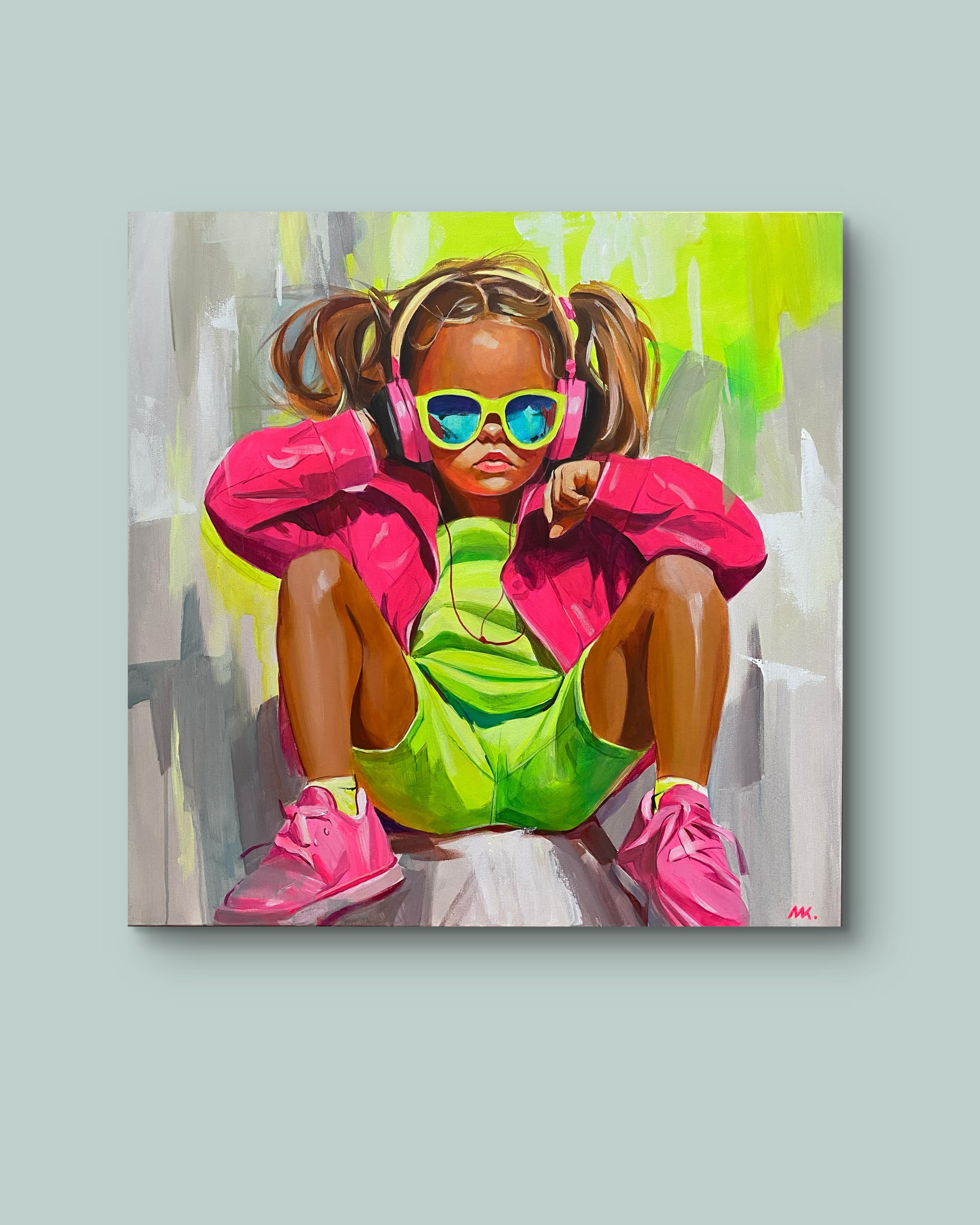 Neon-Stimmung – Painting von Mariia Kotiuzhynska 