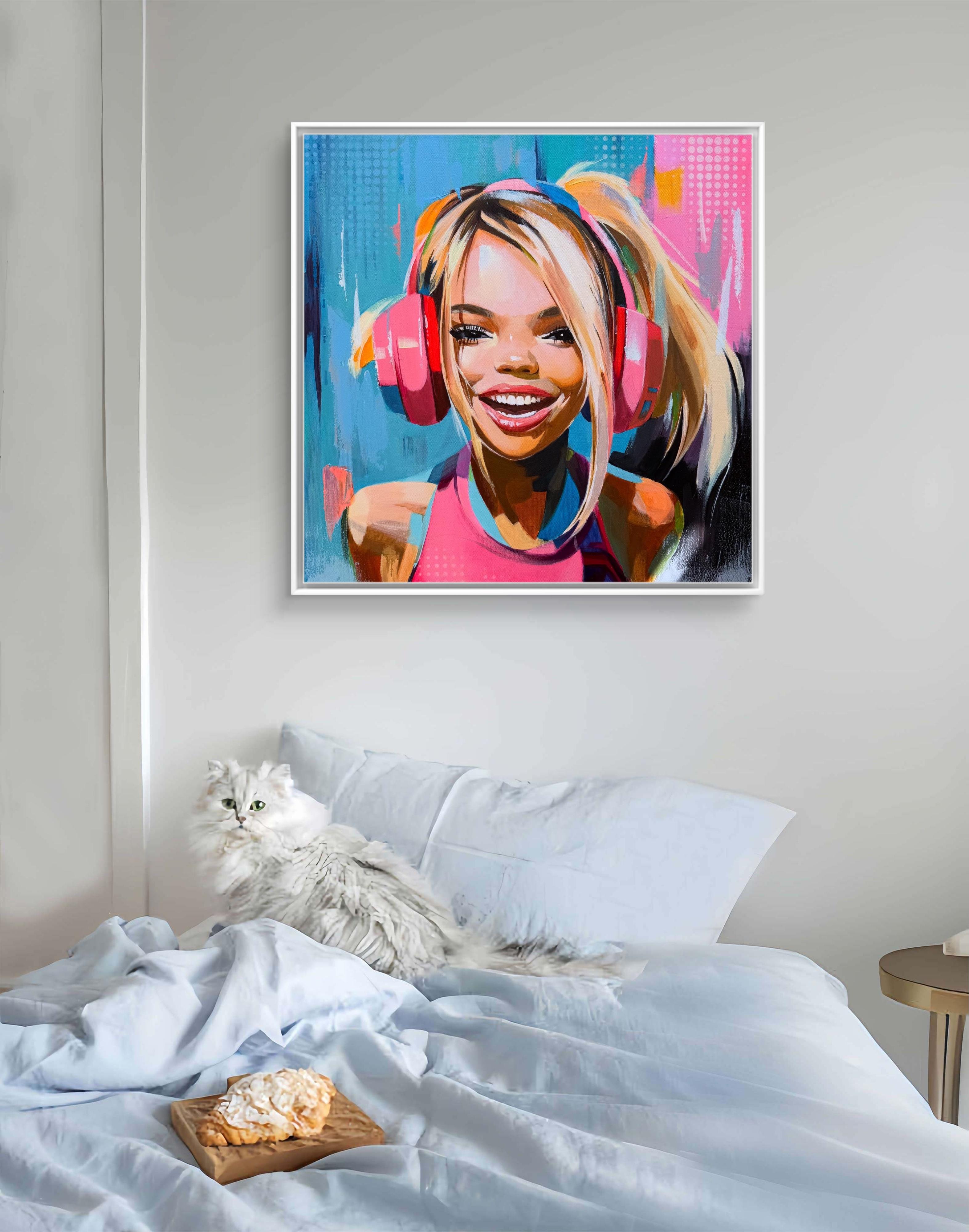 Stereo Girl – Painting von Mariia Kotiuzhynska 