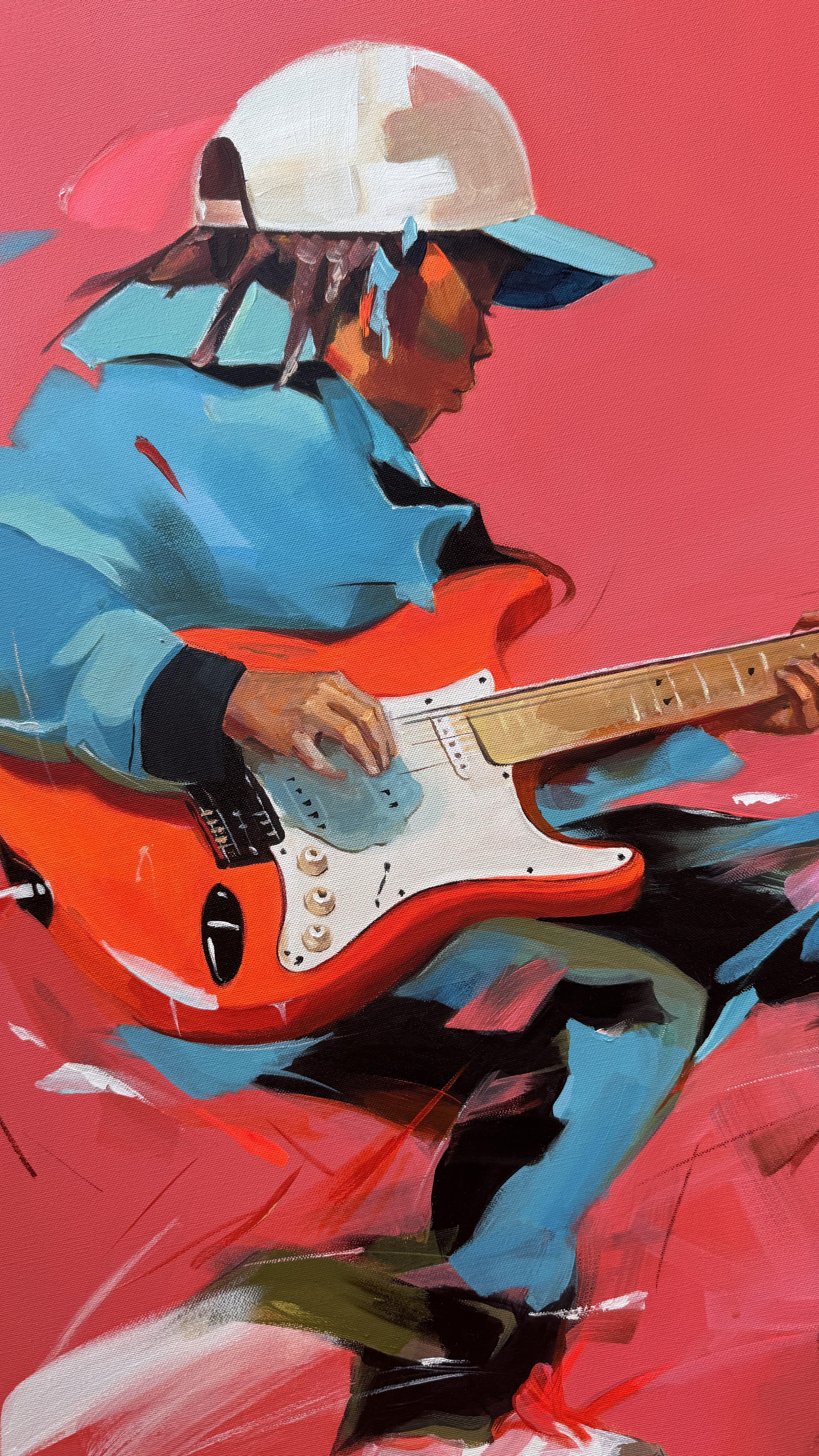 Voodoo Kind (Rot), Figurative Painting, von Mariia Kotiuzhynska 