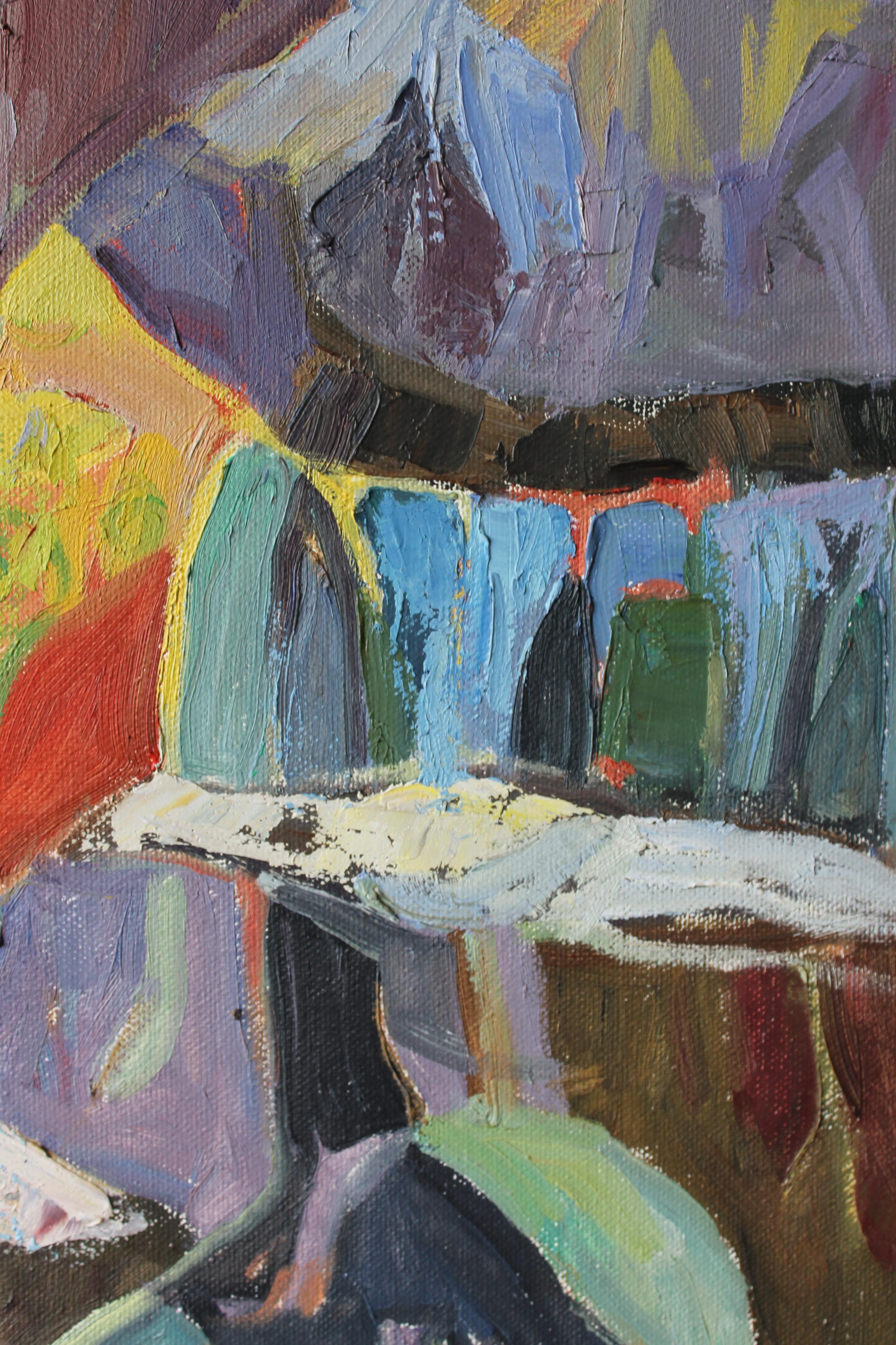This painting captures the delicate moment when the world hovers between sleep and awareness, between the stillness of night and the first breath of morning. The earth seems to hold its breath, preserving the memory of dreams not yet dissolved by