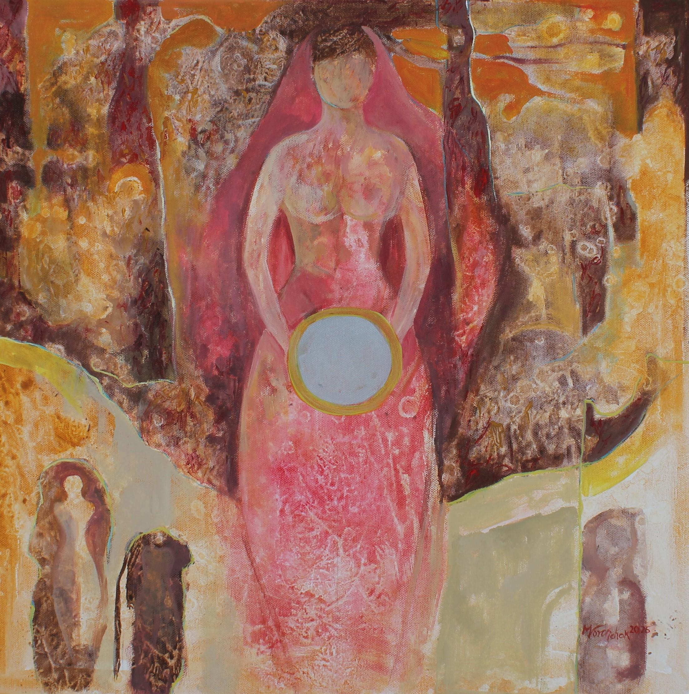 Mariia Voronchak  Figurative Painting - Guide. Series "On the strings of invisible sources"