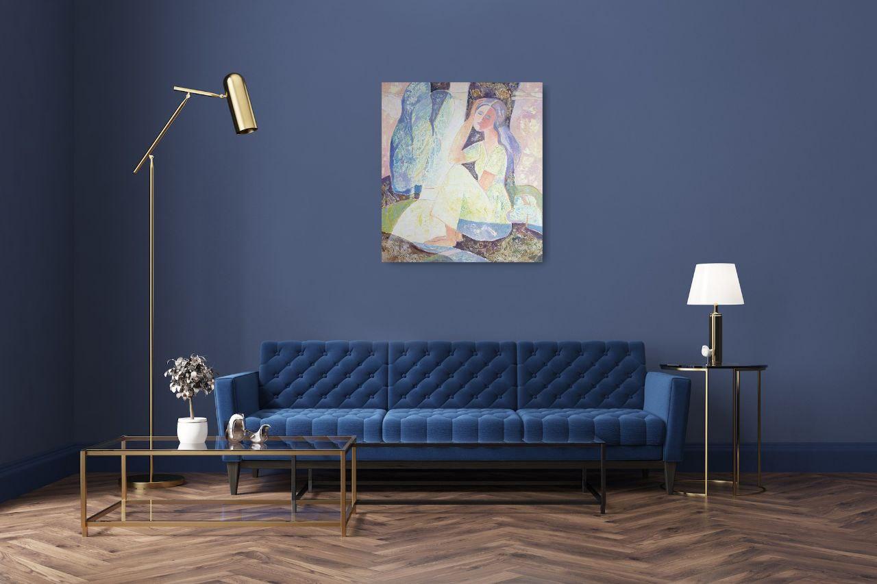 Je choisis ma liberté intérieure - Gris Figurative Painting par Mariia Voronchak 