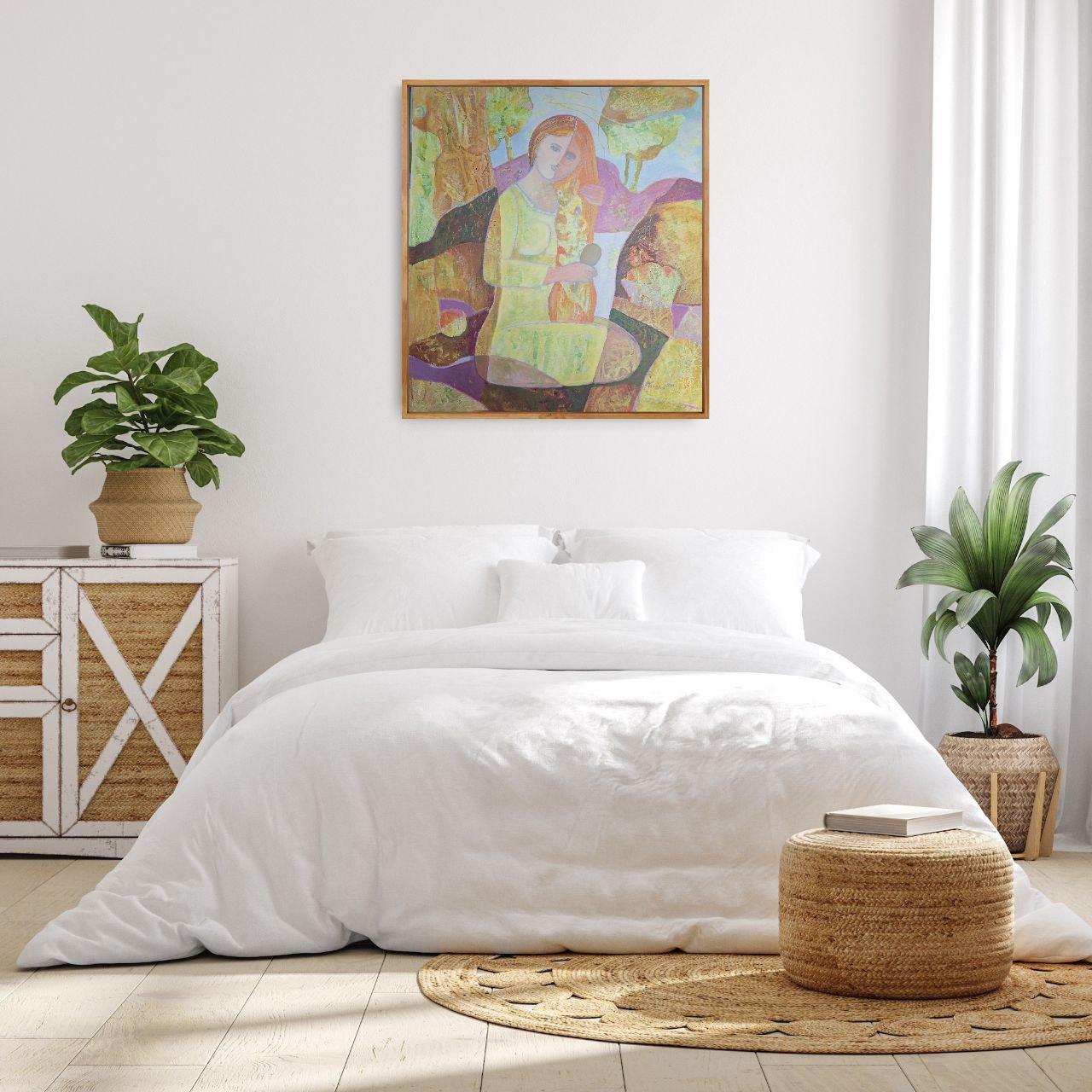 Rituel matinal de la lumière - Contemporain Painting par Mariia Voronchak 