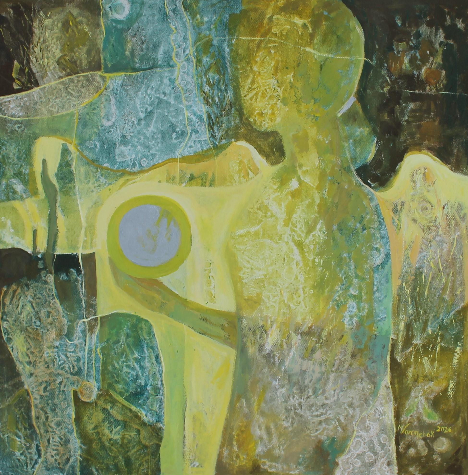 Mariia Voronchak  Abstract Painting - Point of Intersection. Series "On the strings of invisible sources"