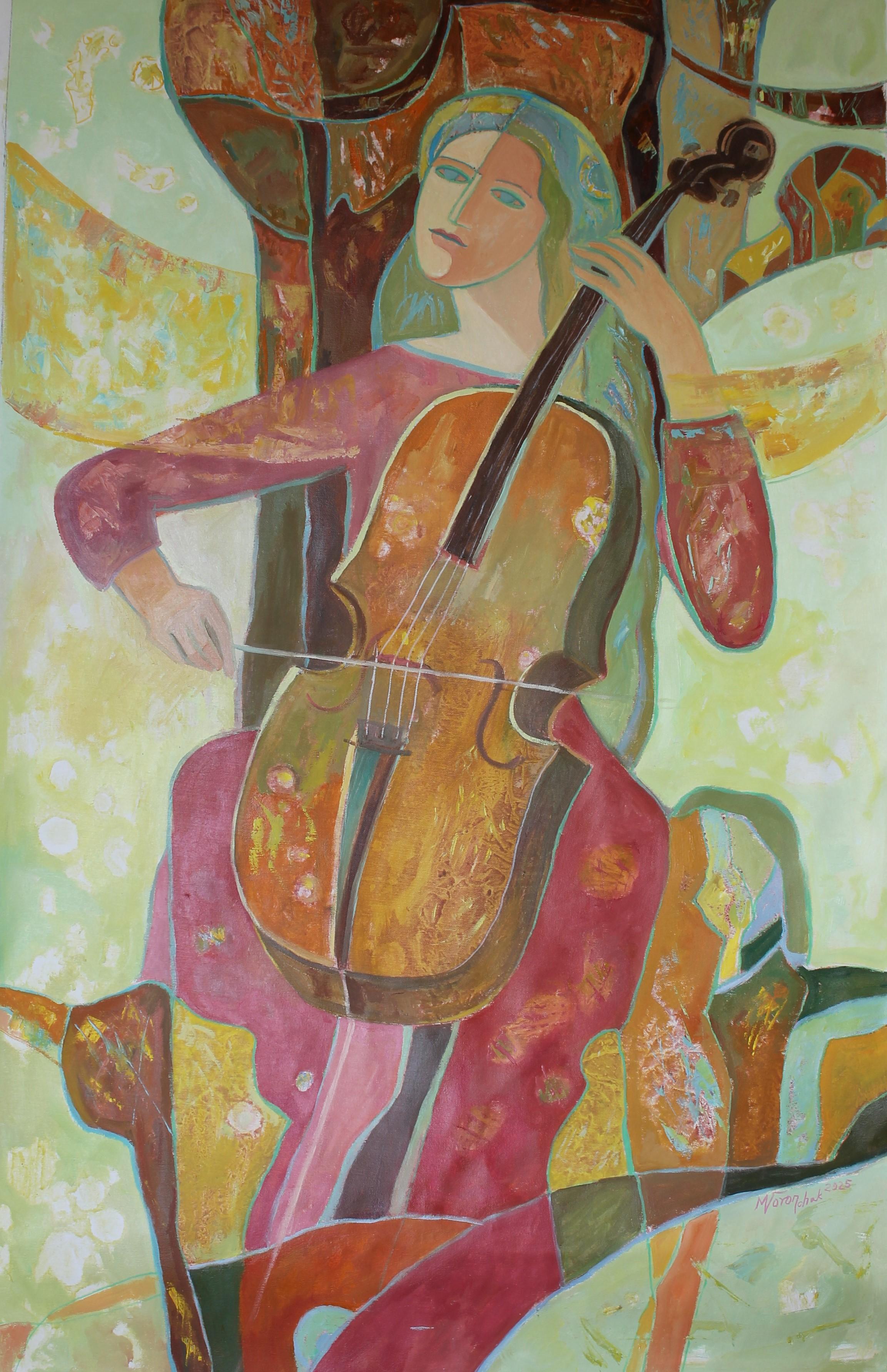 Landscape Painting de Mariia Voronchak  - Donde estoy - la presencia crea la realidad