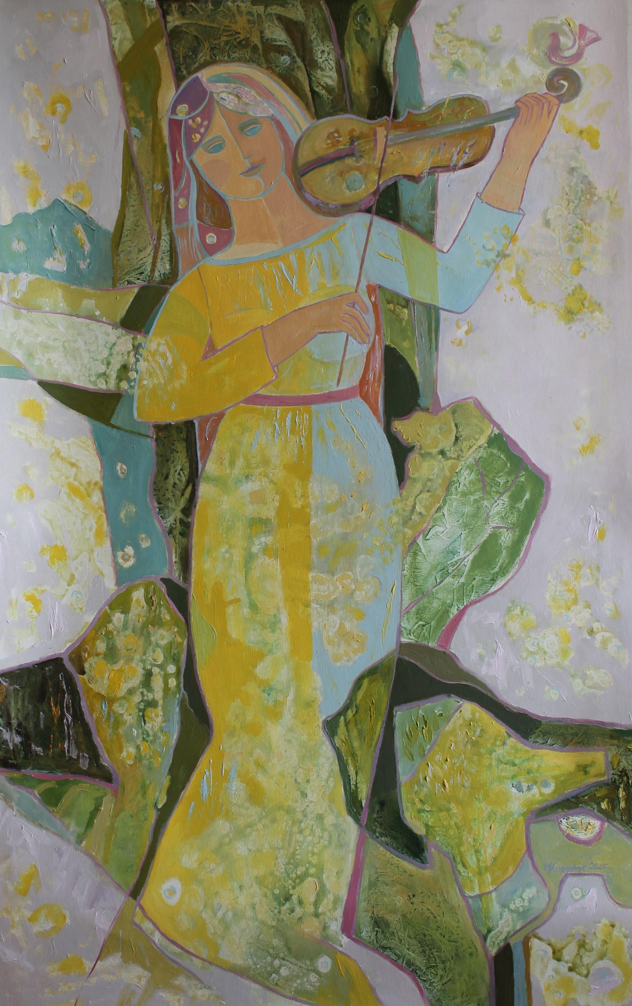 Figurative Painting de Mariia Voronchak  - Donde estoy - las cuerdas respiran vida