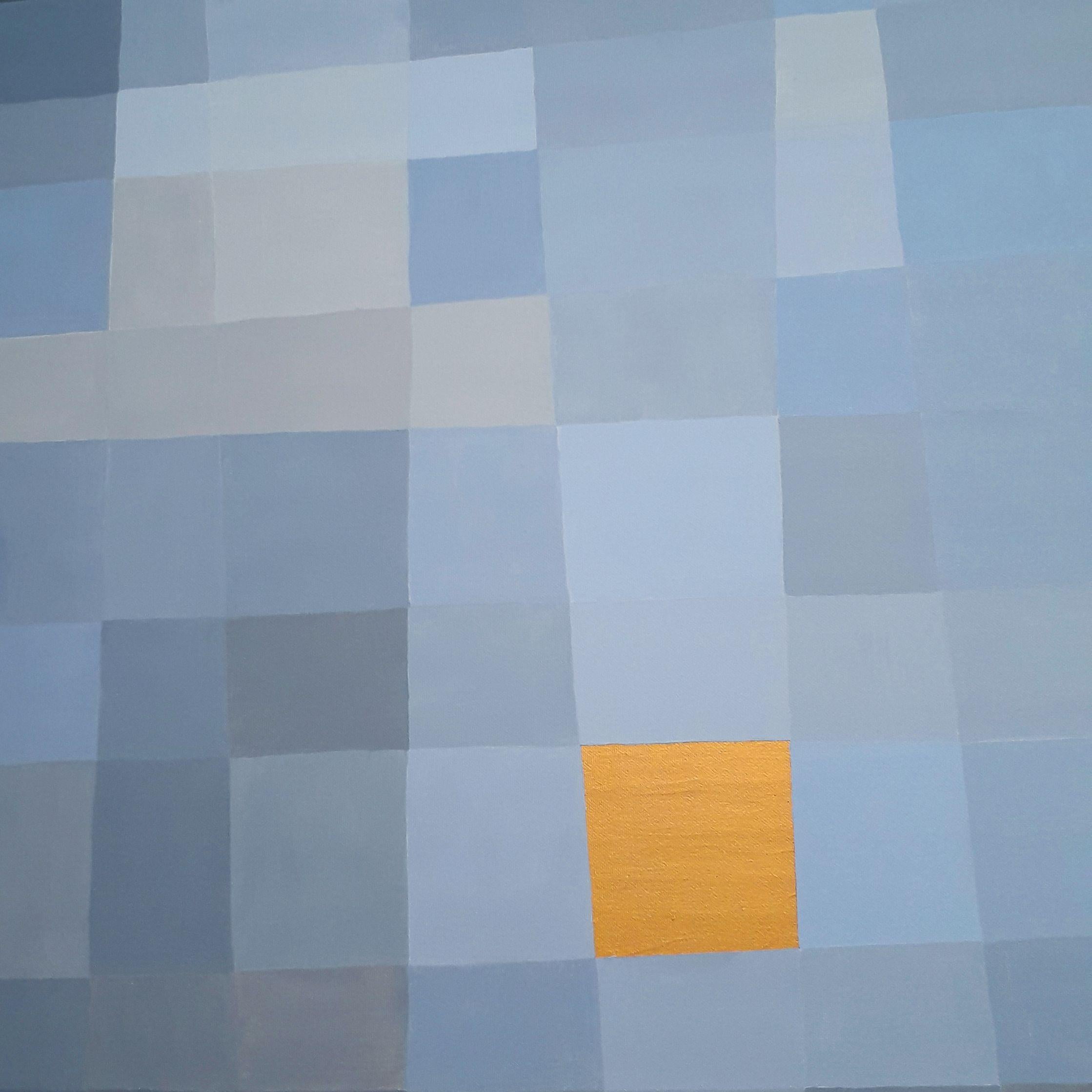 Gennaio, Pittura, Acrilico su tela - Abstract Painting Grigio di Marija Nikolic