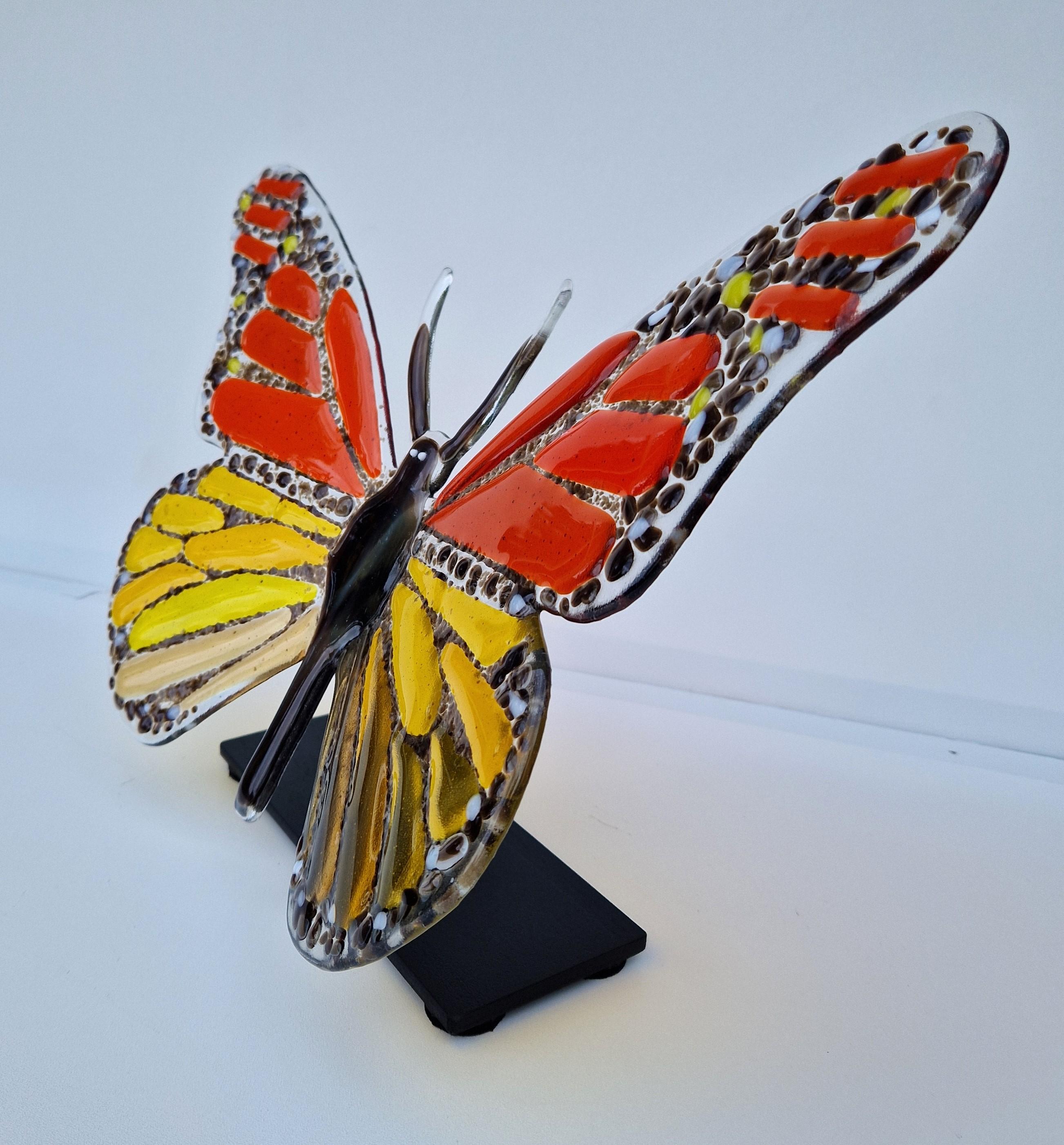 Escultura de vidrio Mariposa Monarca - Sculpture de Marijke & Joop Berendsen