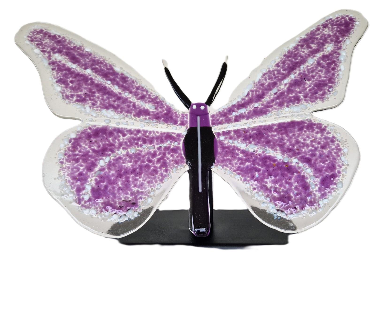 Scultura in vetro Farfalla viola