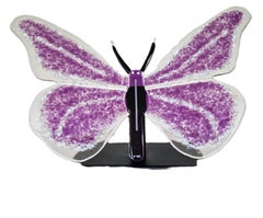 Scultura in vetro Farfalla viola