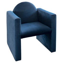 MARIKA Blue Velvet Fabric Armchair / Dinning Chair