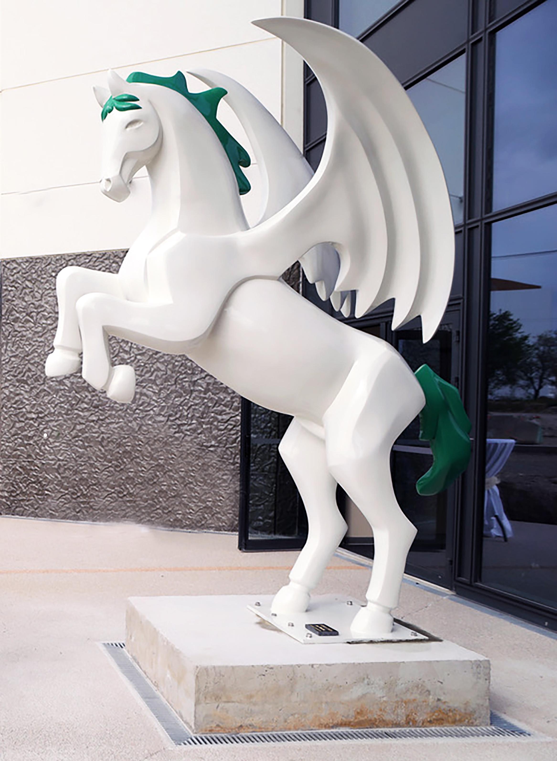 Arion - Sculpture monumentale contemporaine de cheval en résine en vente 11