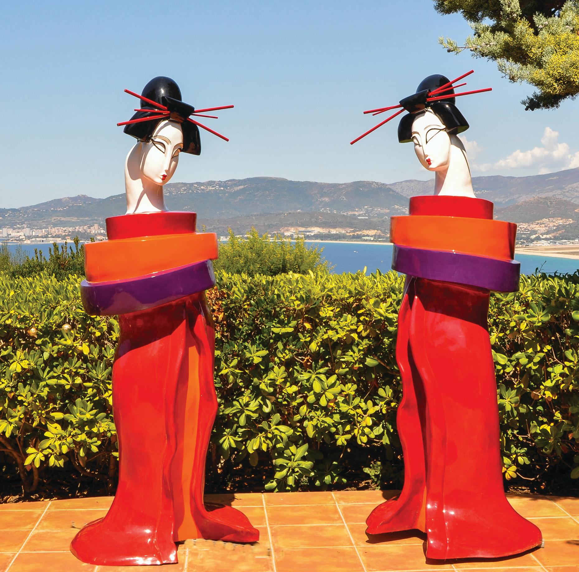 Pair of Gueishas - Monumental Contemporary Outdoor Sculptures