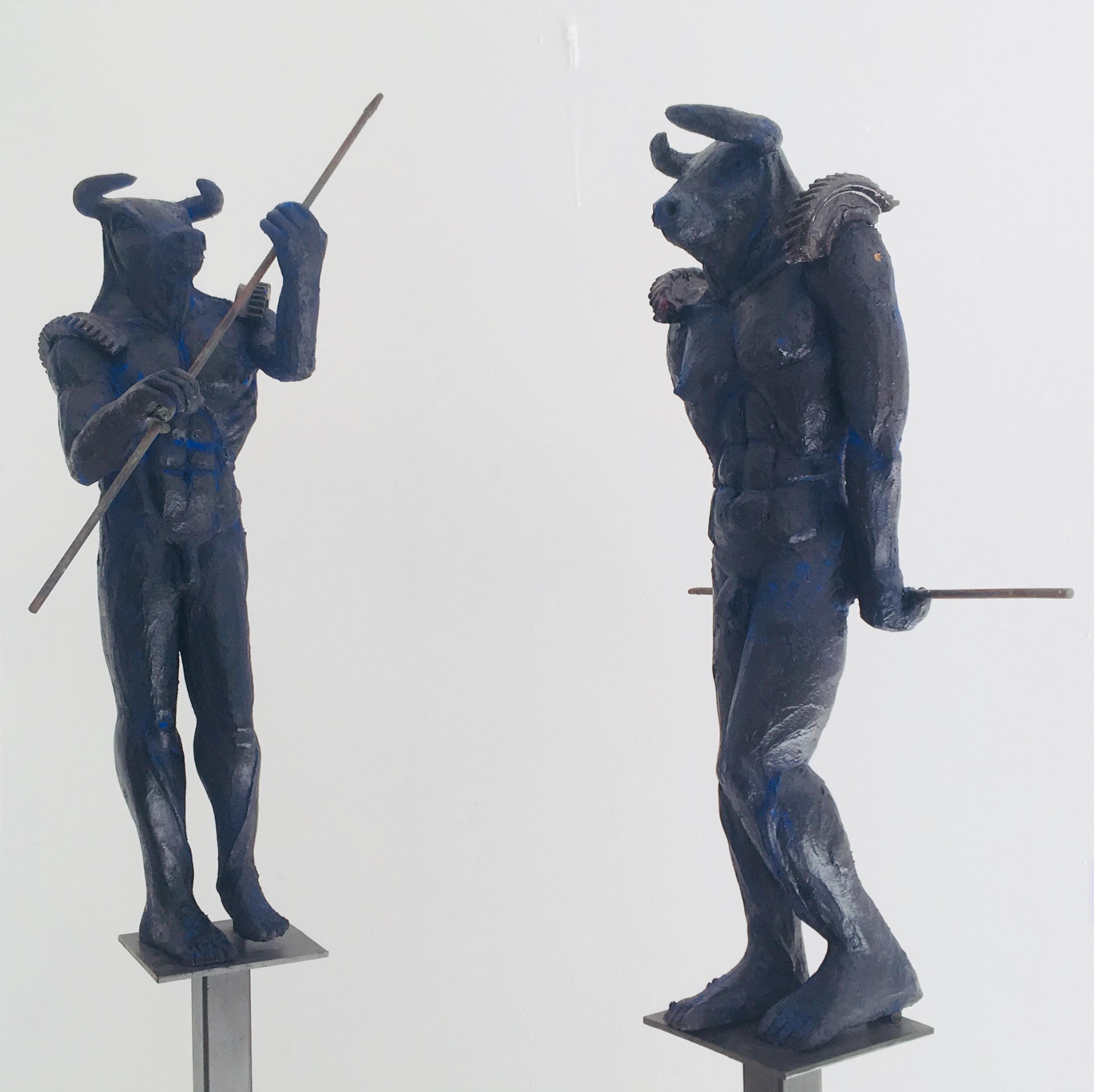 Minotaur (pair of sculptures available) - Sculpture by Mariko