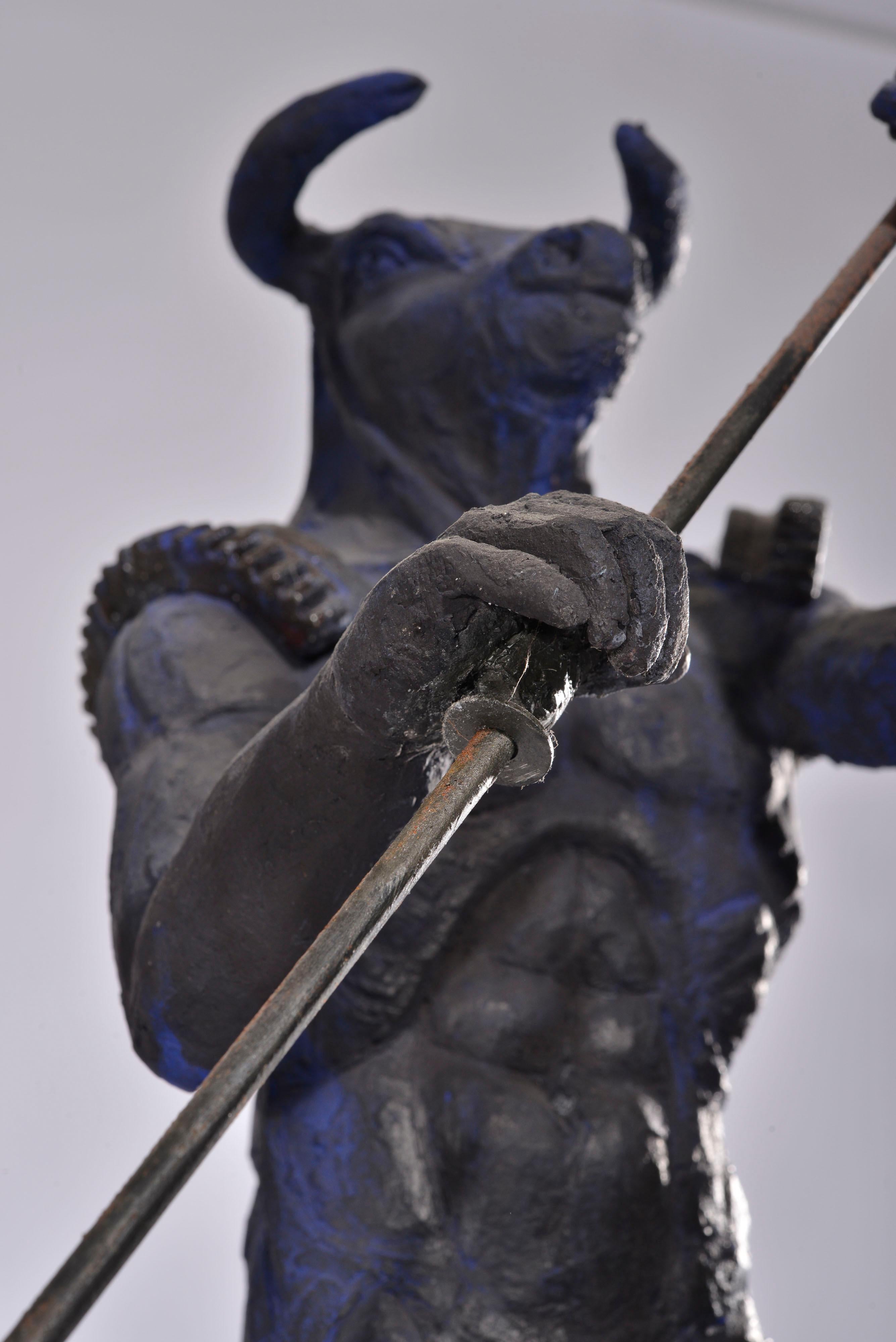 Minotaur (pair of sculptures available) - Neo-Expressionist Sculpture by Mariko