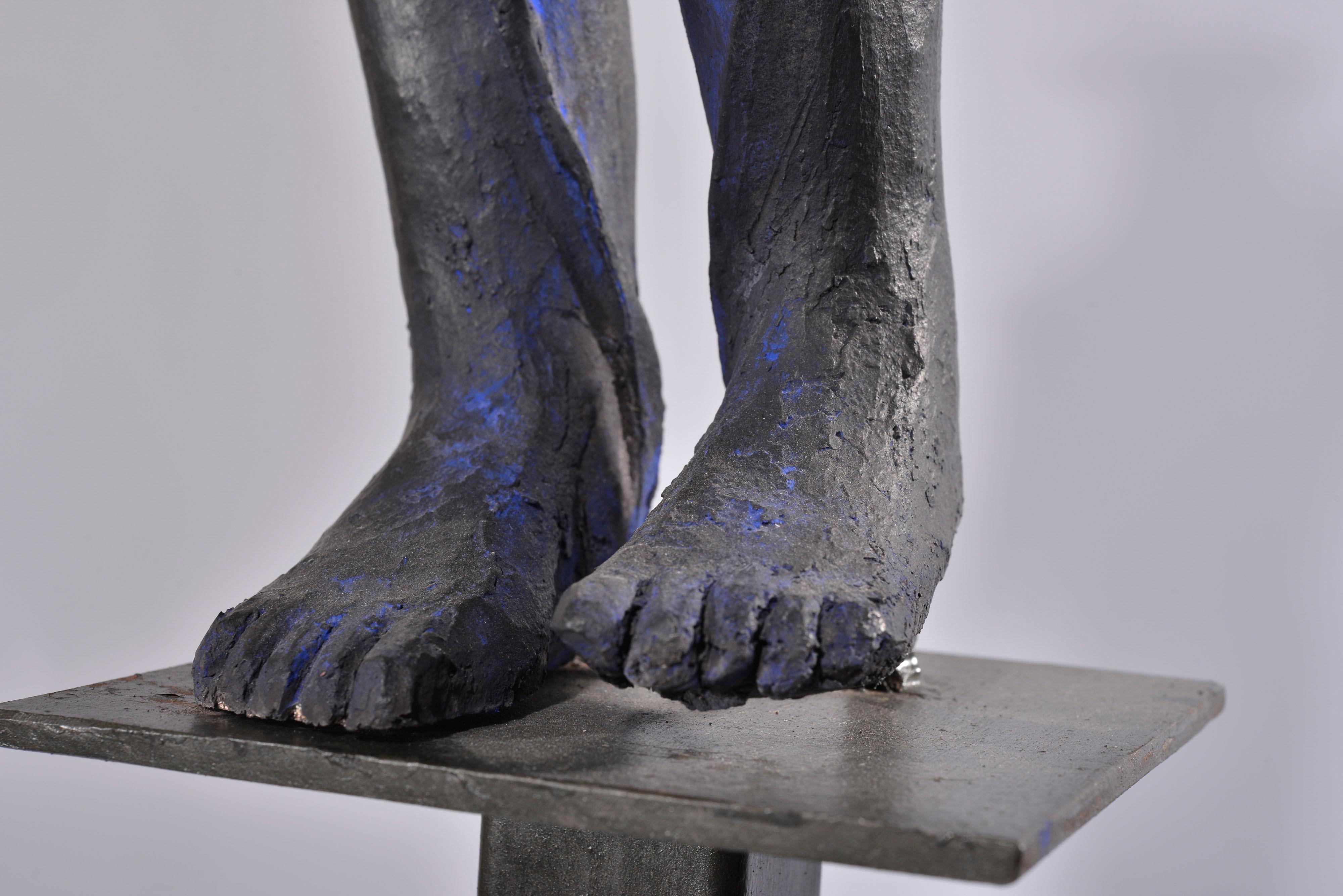 Minotaur (pair of sculptures available) - Gray Figurative Sculpture by Mariko