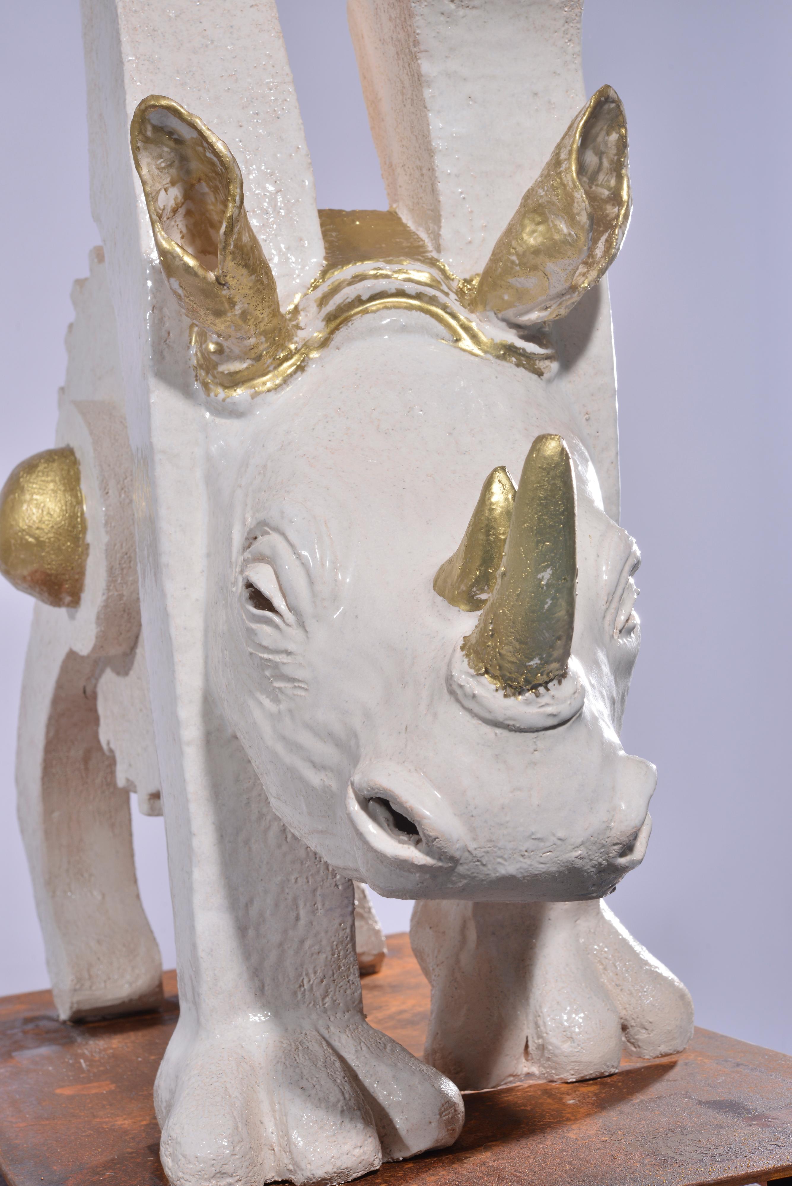 The Machine - Rhino Contemporary Ceramic Sculpture 6