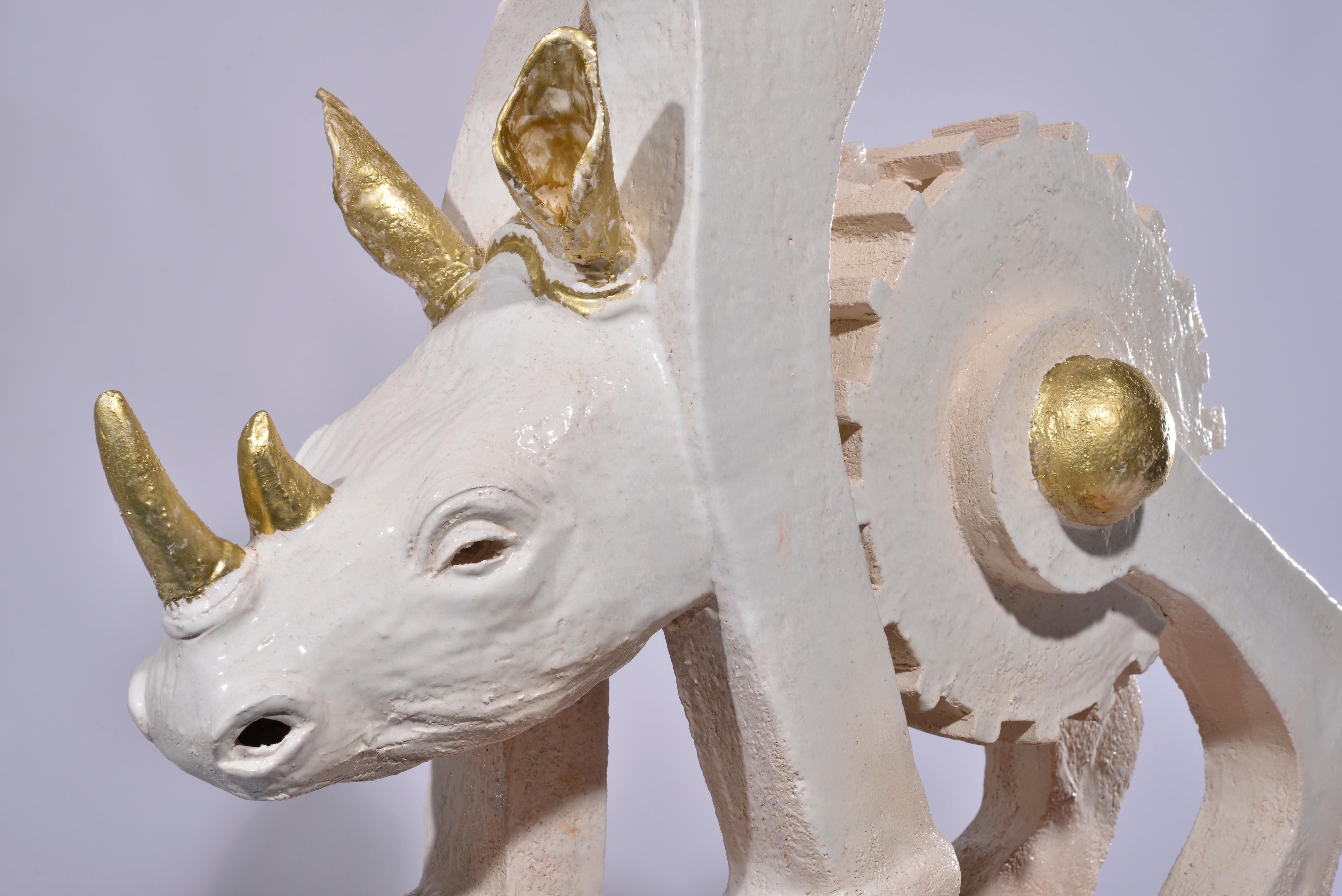 The Machine - Rhino Contemporary Ceramic Sculpture 7