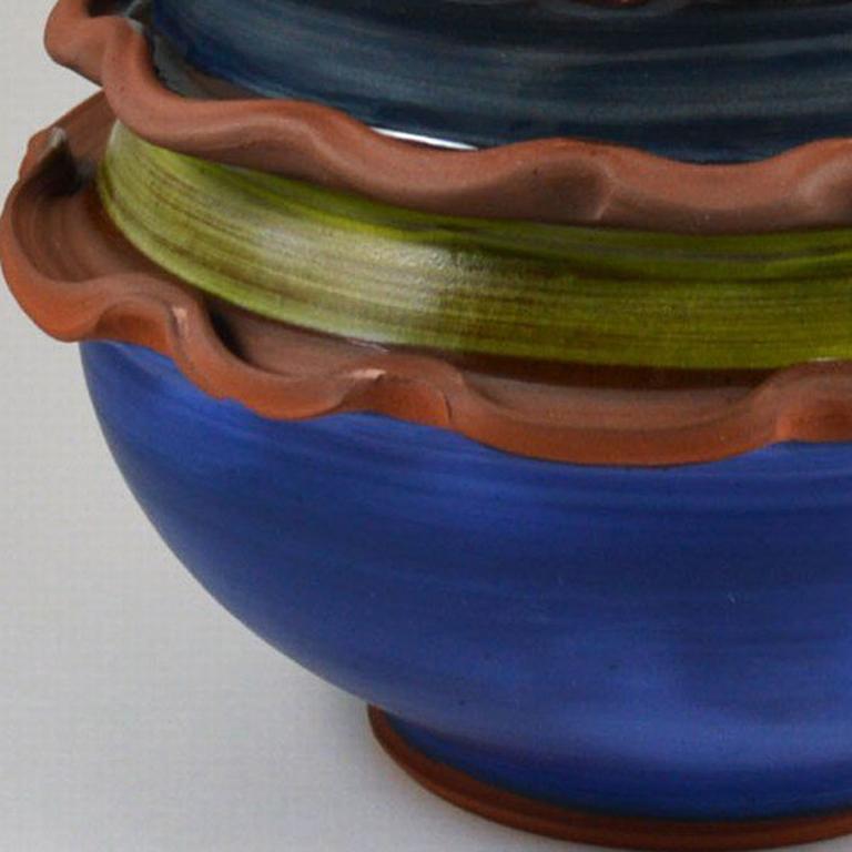 Floral Lidded Jar - Contemporary Sculpture by Mariko Brown Harkin