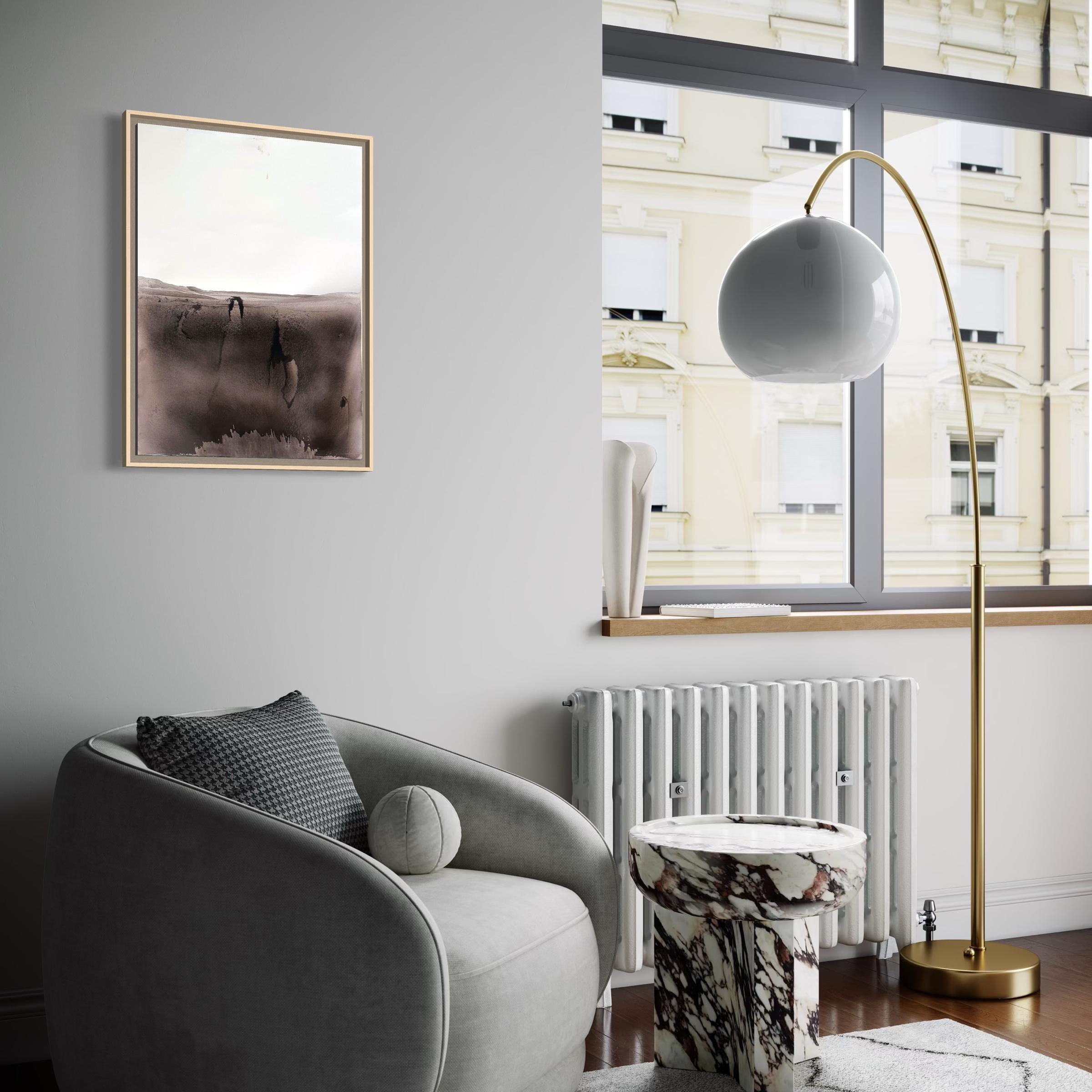 Landscape Brown –Original Pigment on Paper, 50×70 cm, 2023, Earth-Toned Abstract For Sale 4