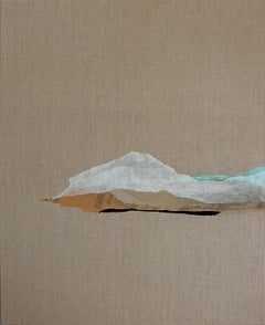 "PaperLandscape" Abstract Landscape Collage on Linen Canvas Made in Italy 