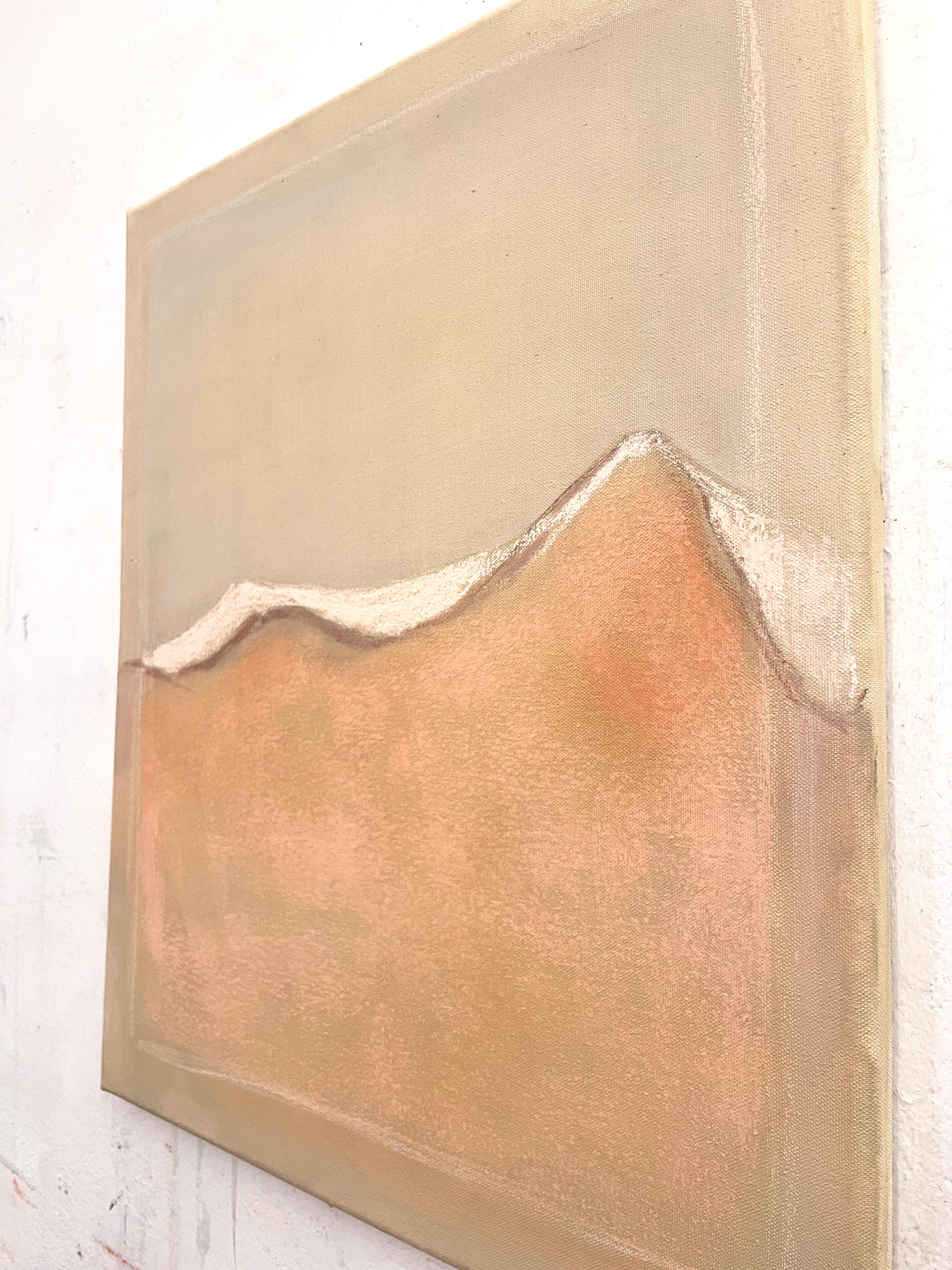 « Paysage », peinture minimaliste sur toile fabriquée en Italie - Beige Landscape Painting par Marilina Marchica