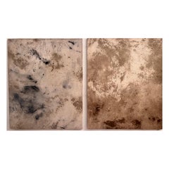 Water Ground – Large Abstract Diptych, Oil paint on Cotton Canvas (Land / Sea