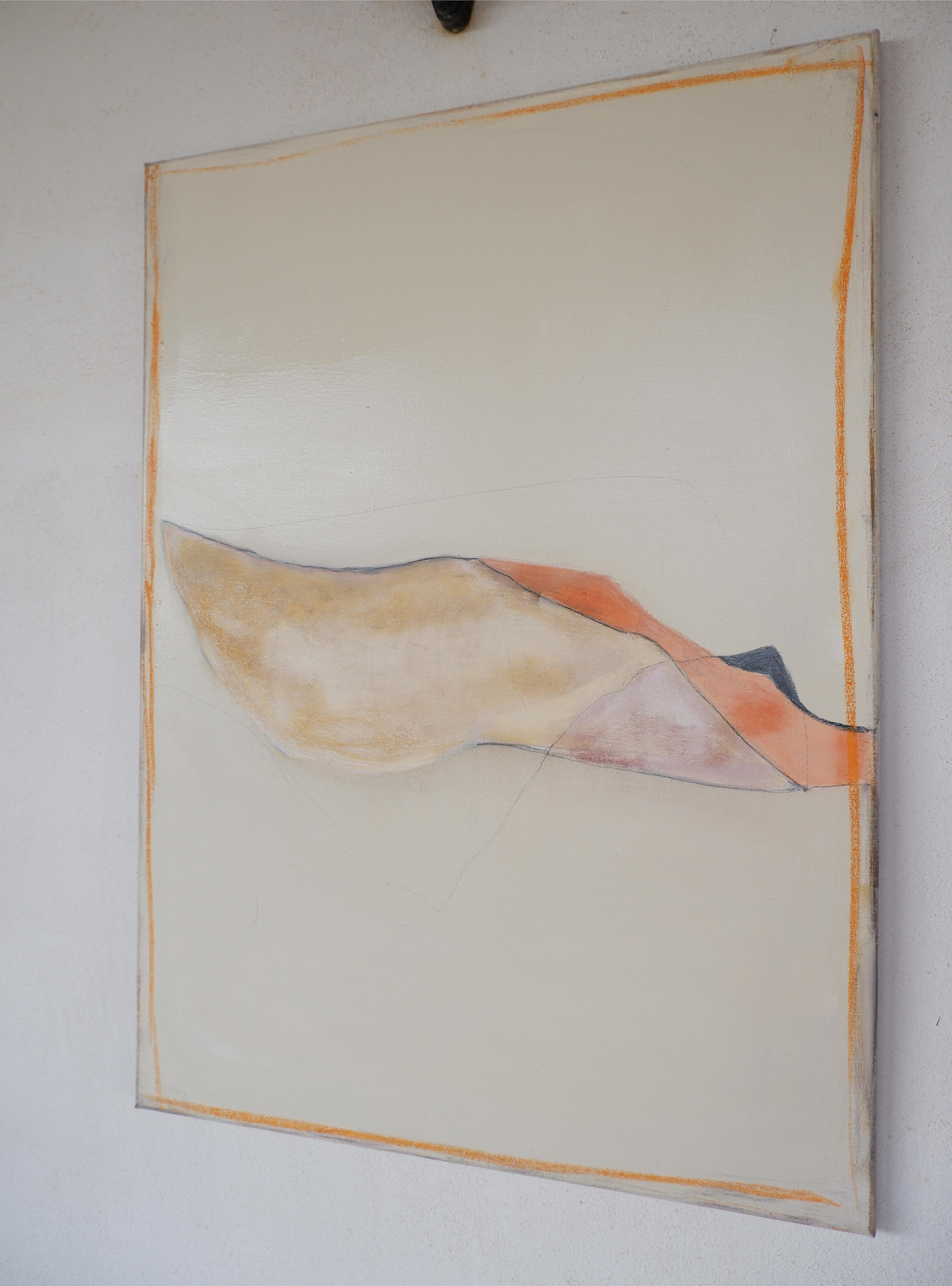 Peinture « Paysage abstrait » minimaliste, grande taille, fabriquée en Italie - Contemporain Painting par Marilina Marchica