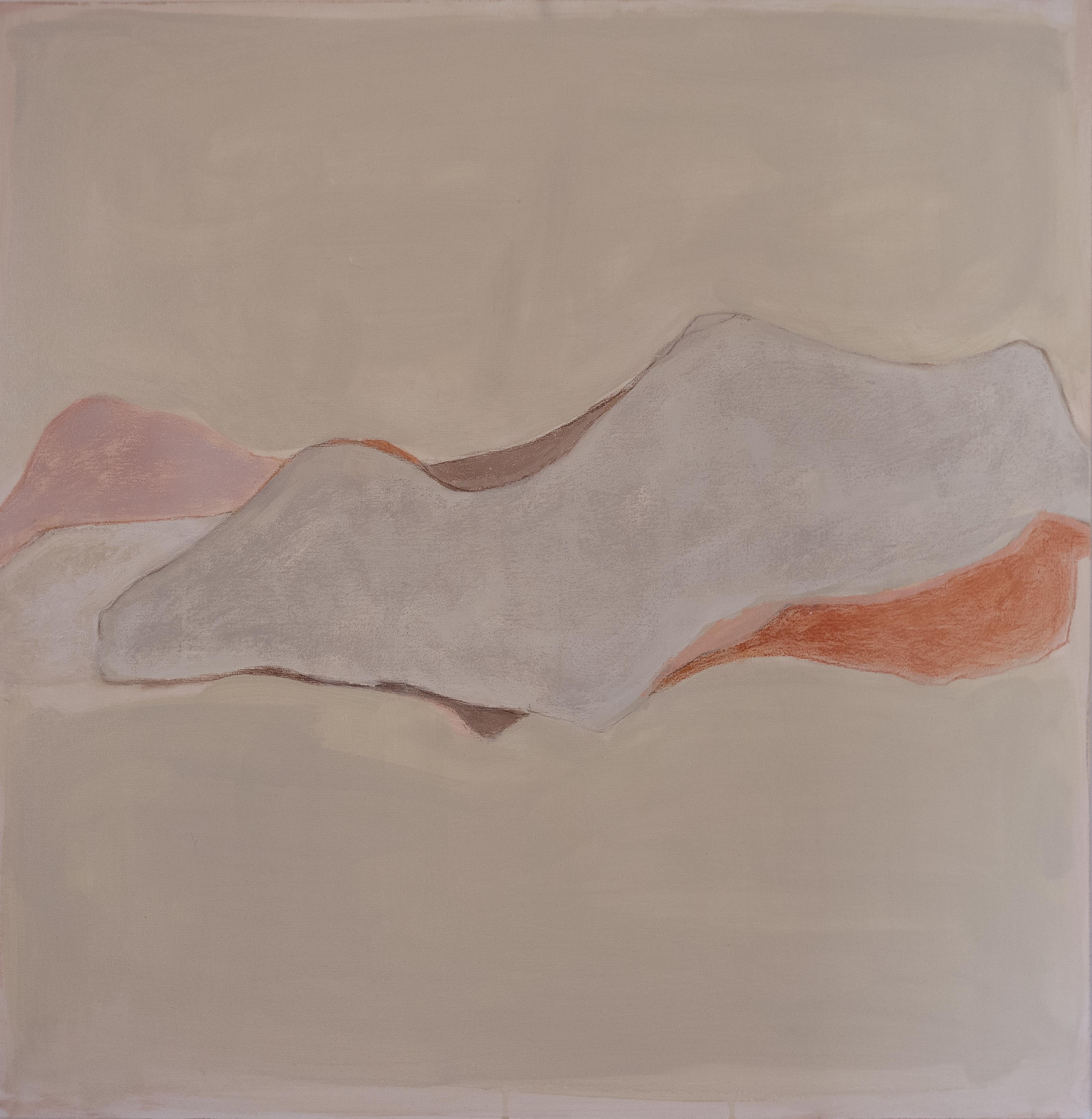 Paysage abstrait - Peinture minimaliste fabriquée en Italie - Marron Abstract Painting par Marilina Marchica