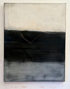 "Paysage abstrait" - Peinture originale à l'huile et au pastel sur toile, réalisée en Italie