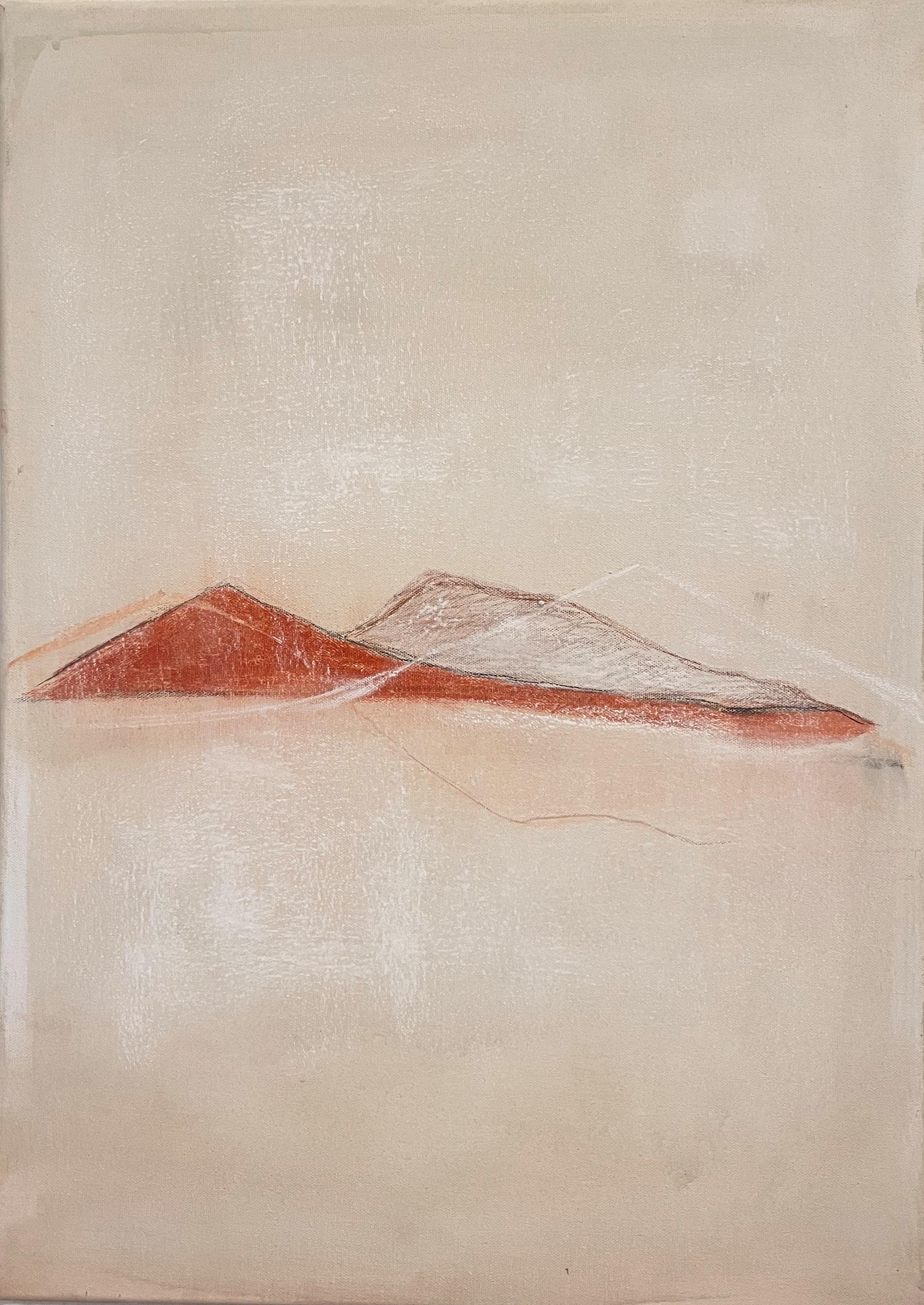 „Abstrakte Landschaft“ Originalfarbe auf Baumwoll-Leinwand, Marilina Marchica