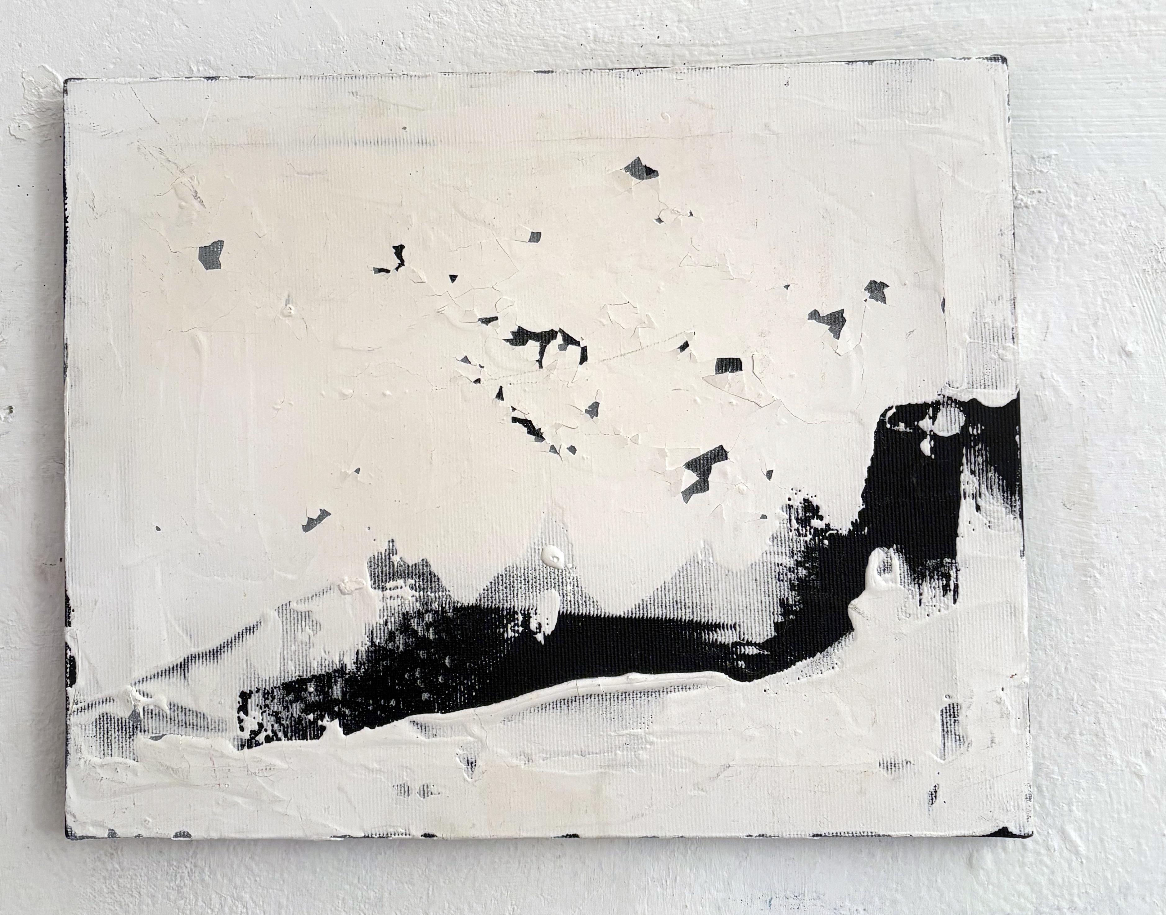 Abstract Landscape – Textured Painting Original Art Made in Italy - Gray Landscape Painting by Marilina Marchica
