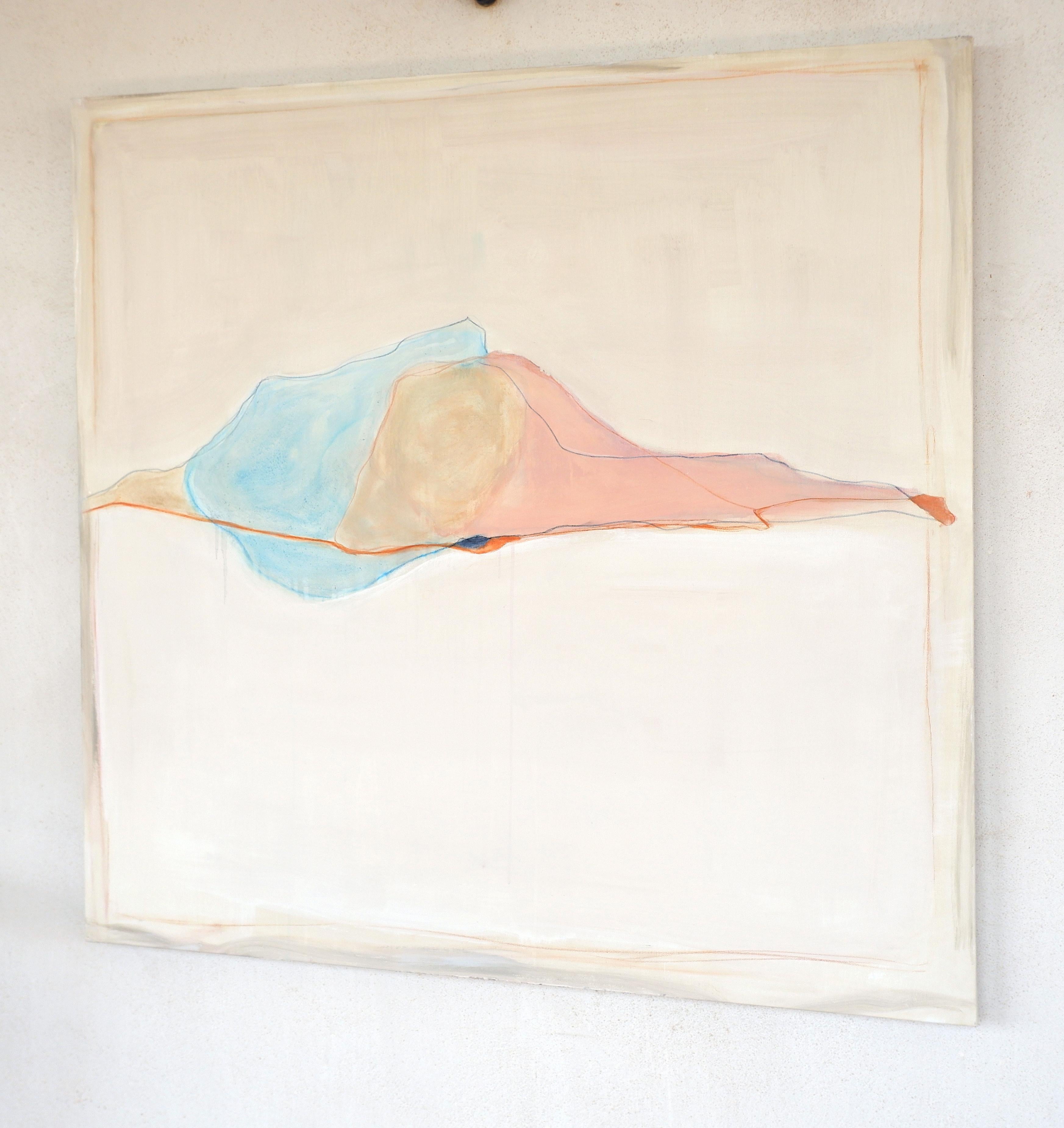  Abstrakte Landschaft , Weißtöne , Minimalistisches Gemälde  in Italien hergestellt – Painting von Marilina Marchica