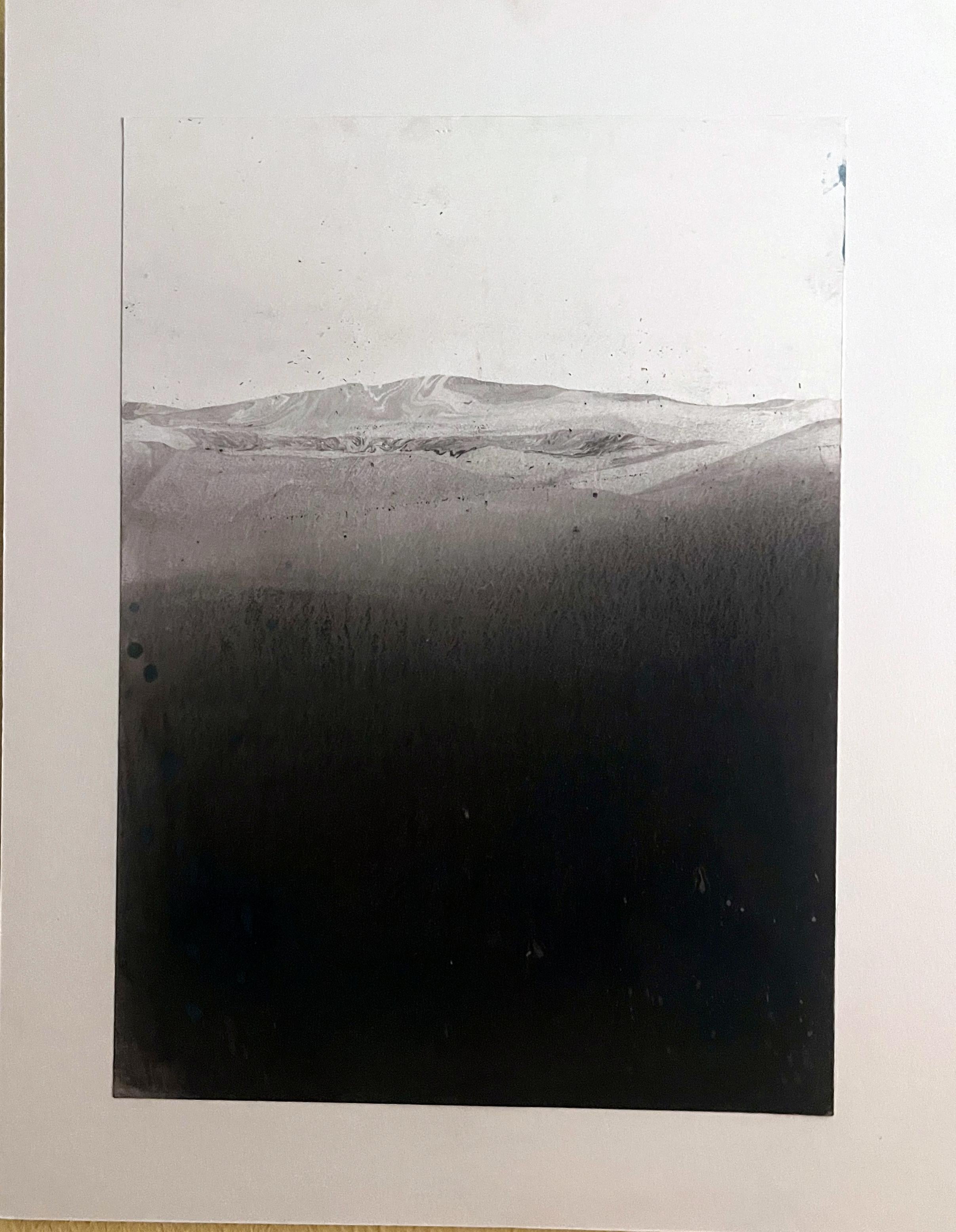 Marilina Marchica Landscape Painting - Black and White Landscape , Original Art Ready to Hang Made in Italy