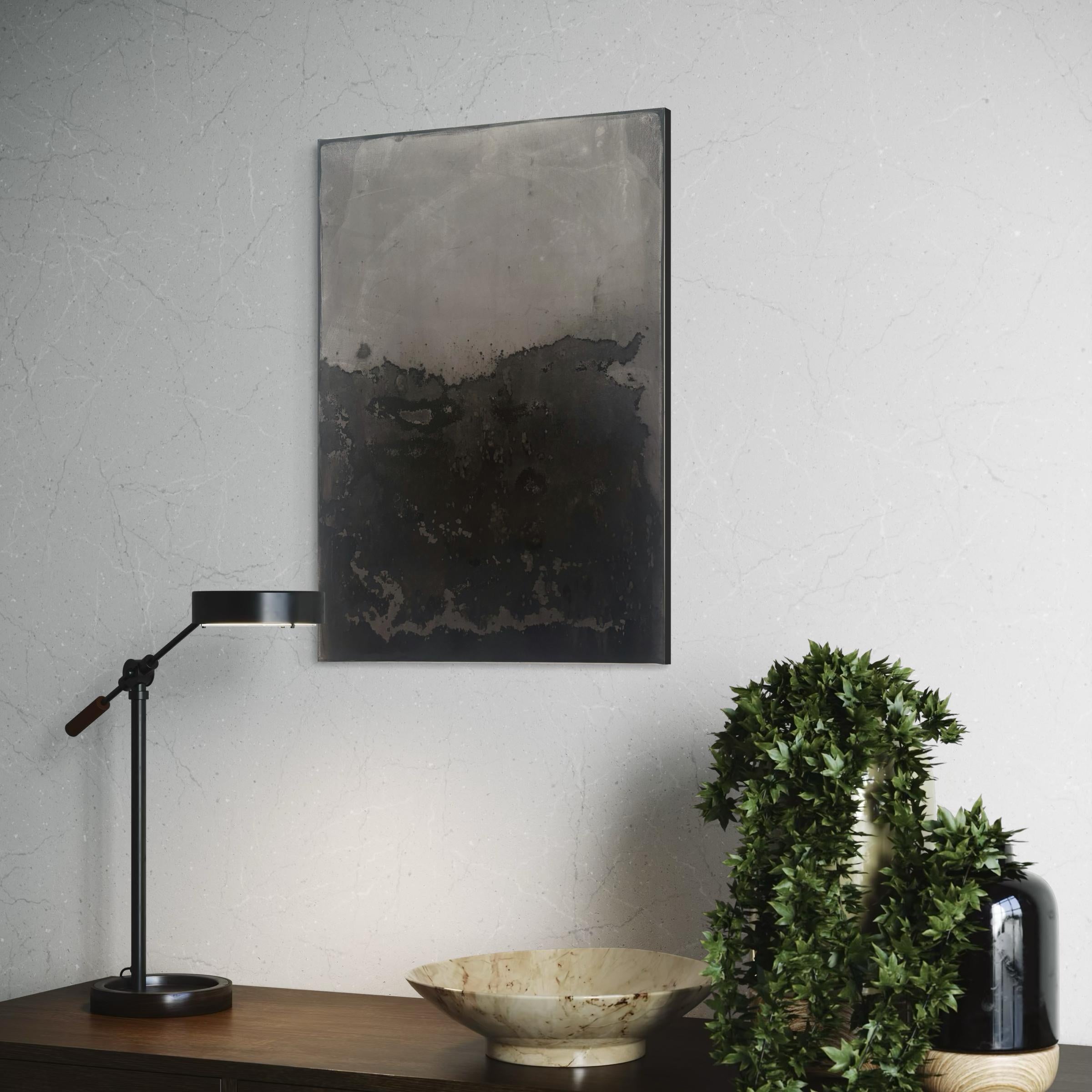 Black Landscape – Original Abstract Painting in Pure Pigment on Canvas (2023) For Sale 4