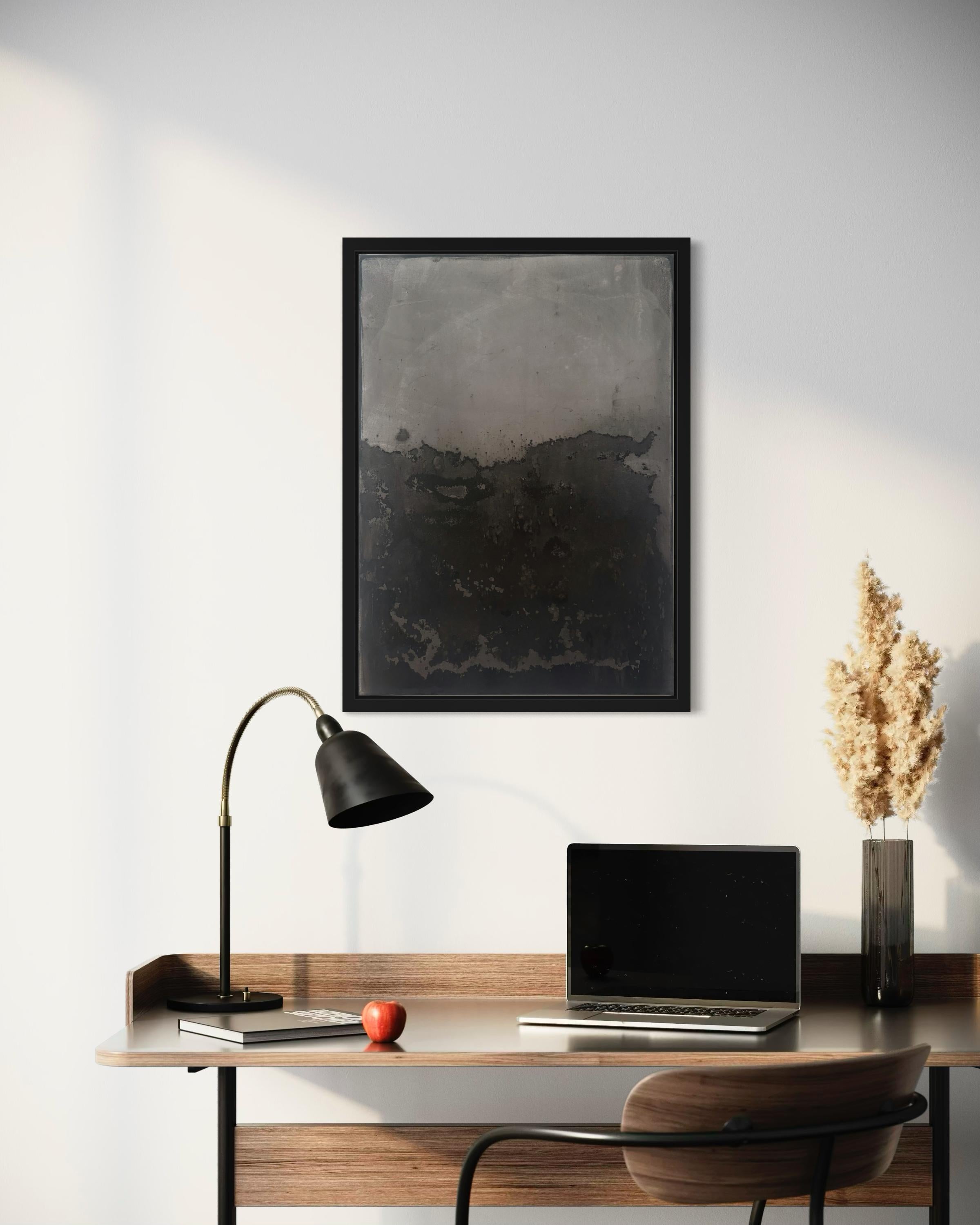 Black Landscape – Original Abstract Painting in Pure Pigment on Canvas (2023) For Sale 6