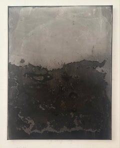 Schwarze Landschaft - Abstraktes Originalgemälde in reinem Pigment auf Leinwand (2023)