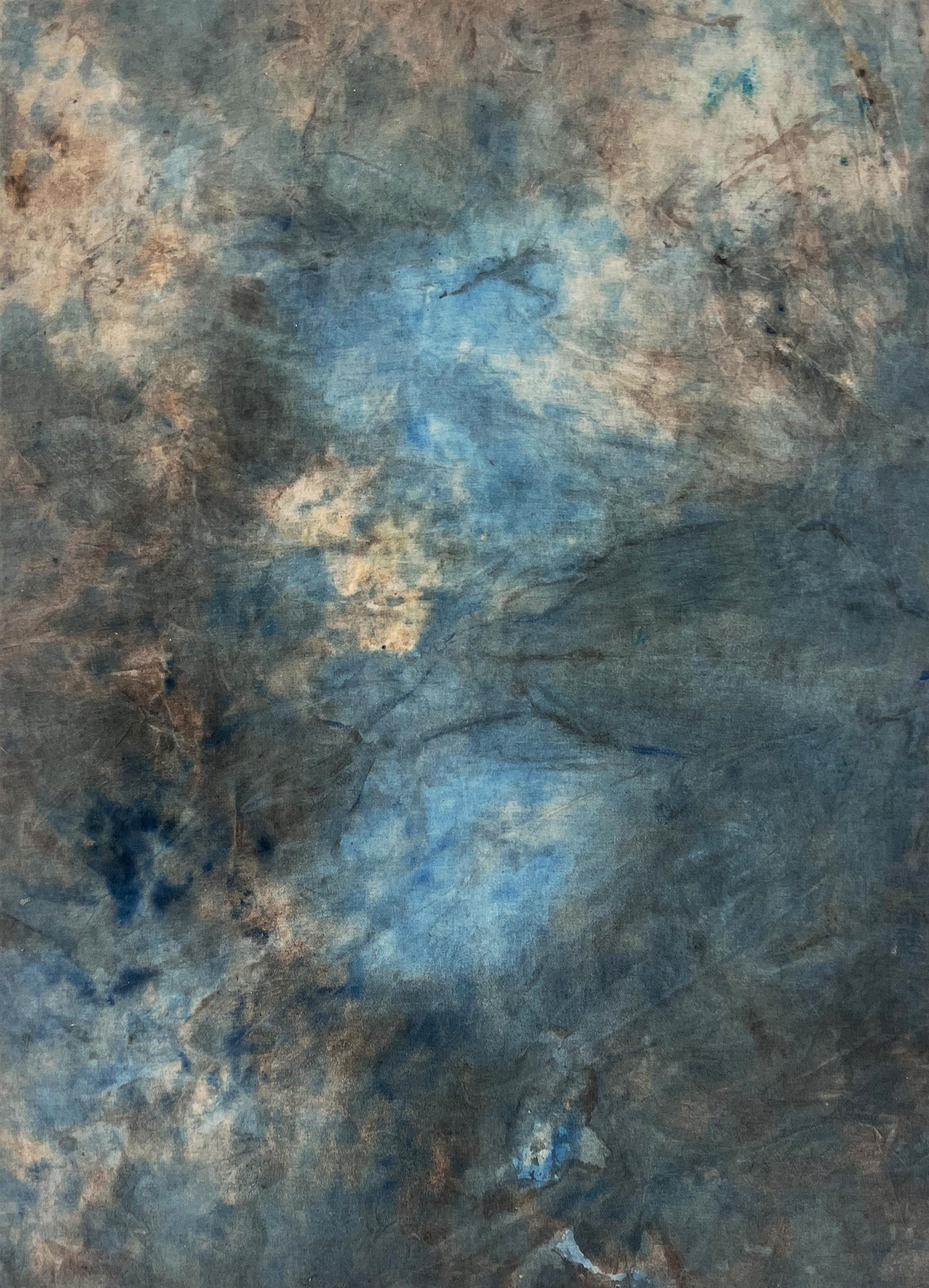 Blue Landscape,  Abstract Oil Paint on Cotton Canvas , By Marilina Marchica For Sale 1