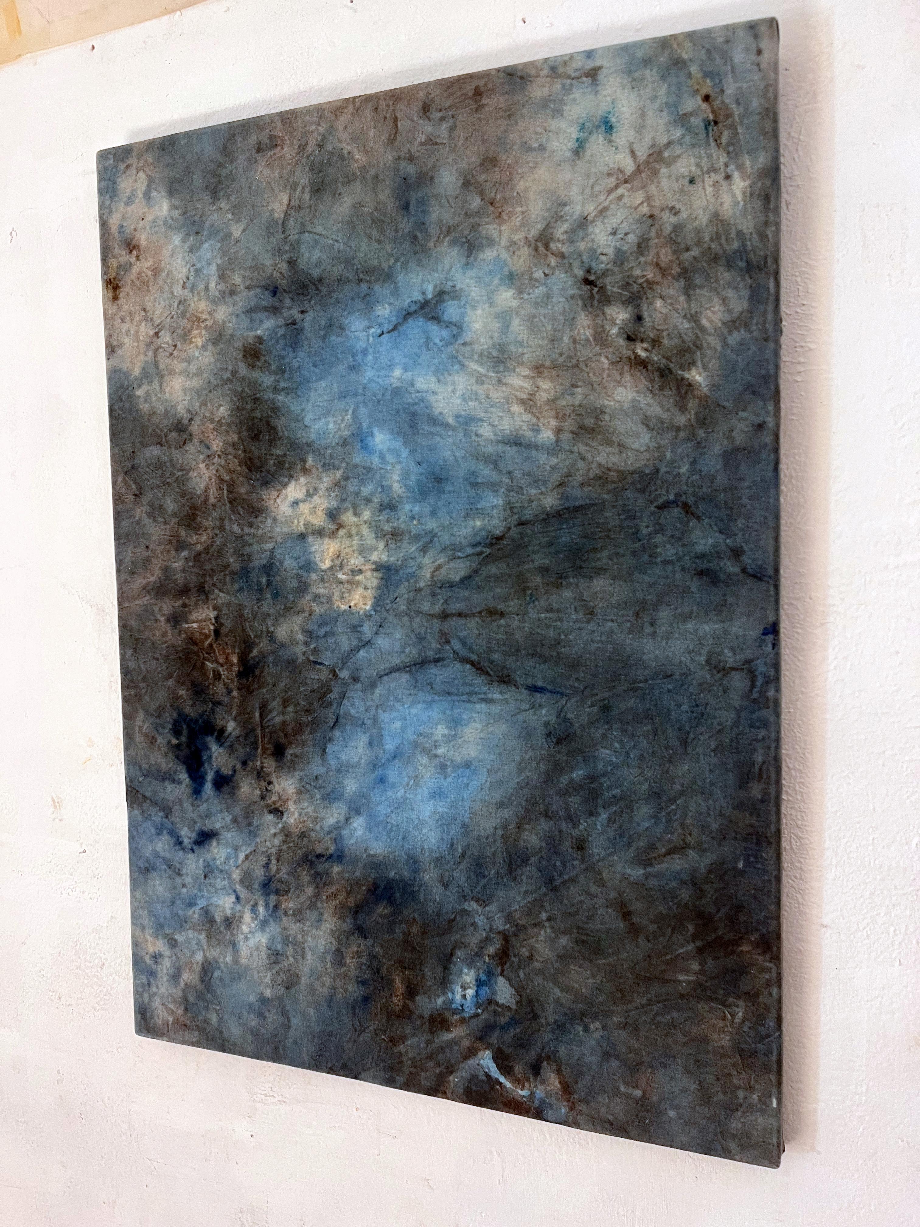 Blue Landscape,  Abstract Oil Paint on Cotton Canvas , By Marilina Marchica For Sale 3