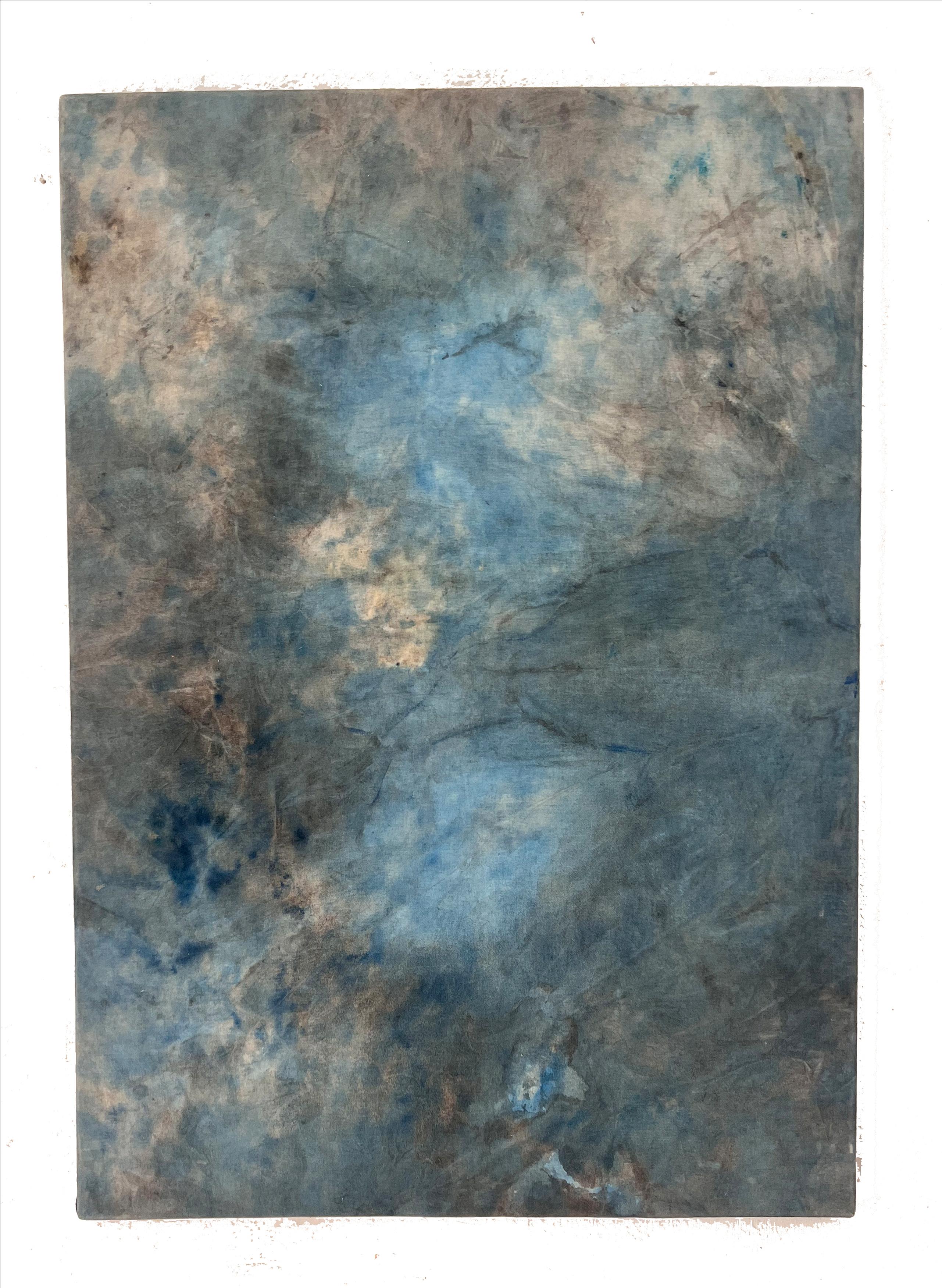 Blue Landscape,  Abstract Oil Paint on Cotton Canvas , By Marilina Marchica For Sale 8